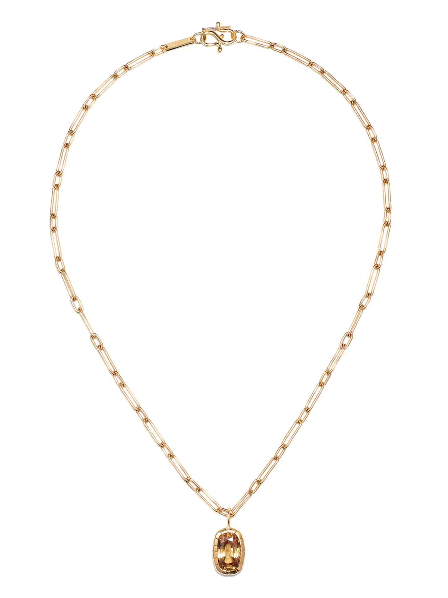 14K yellow gold Cush tourmaline chain necklace