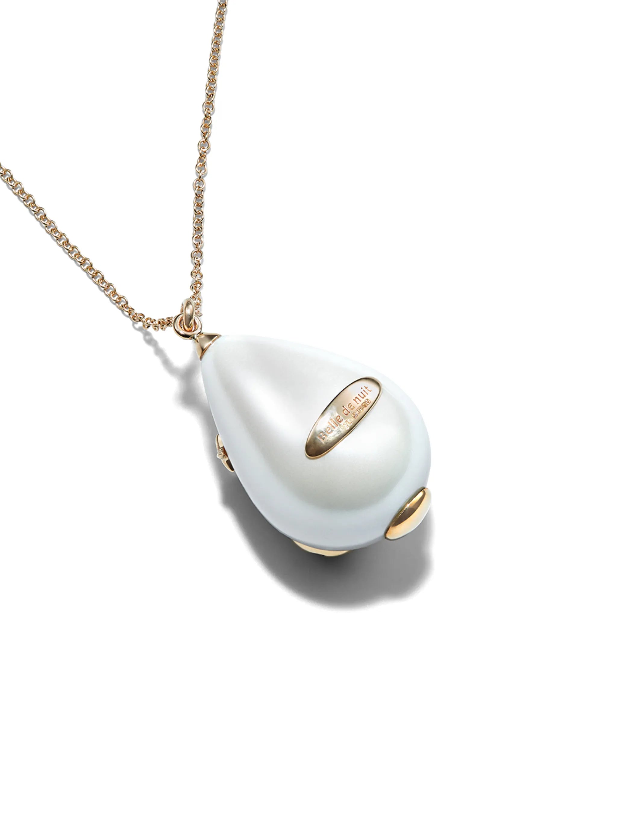 9kt leopard pearl detail pendant necklace