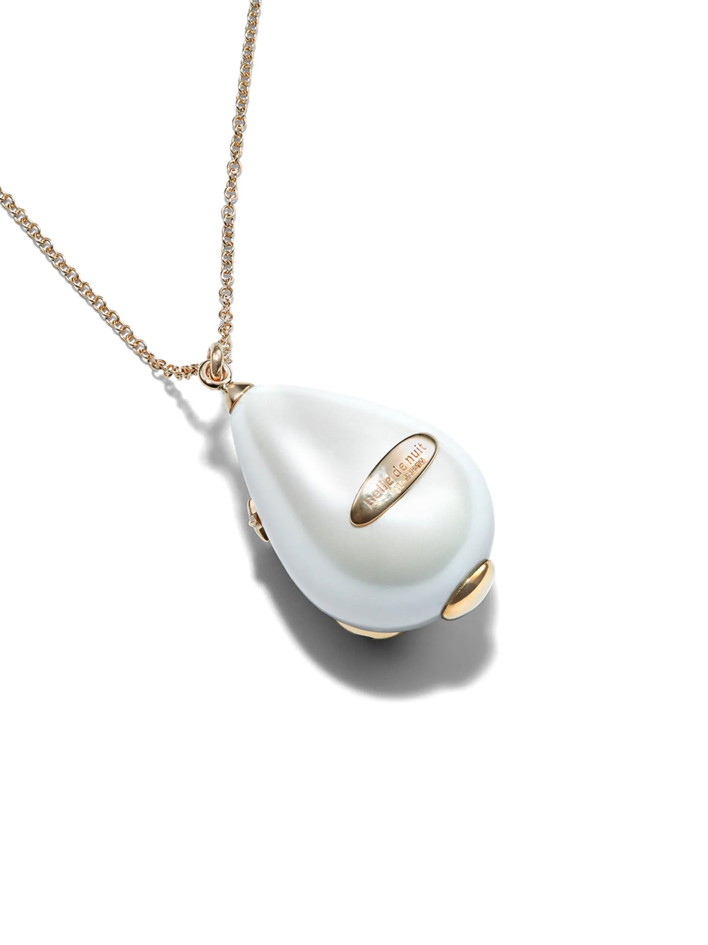 9kt leopard pearl detail pendant necklace