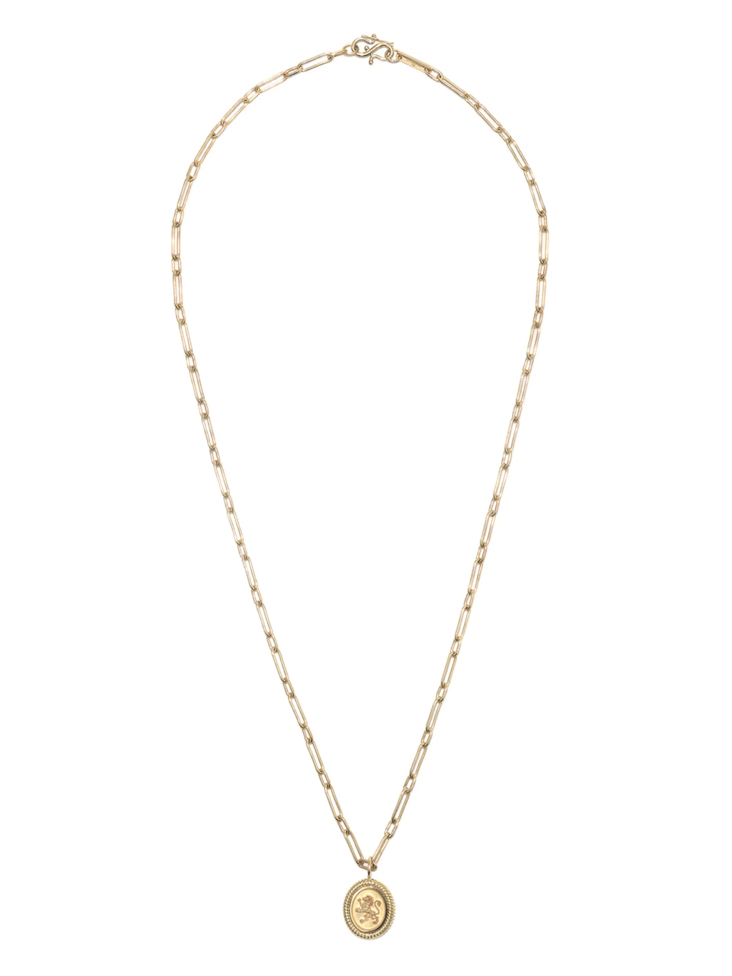 14K yellow gold lion-charm necklace