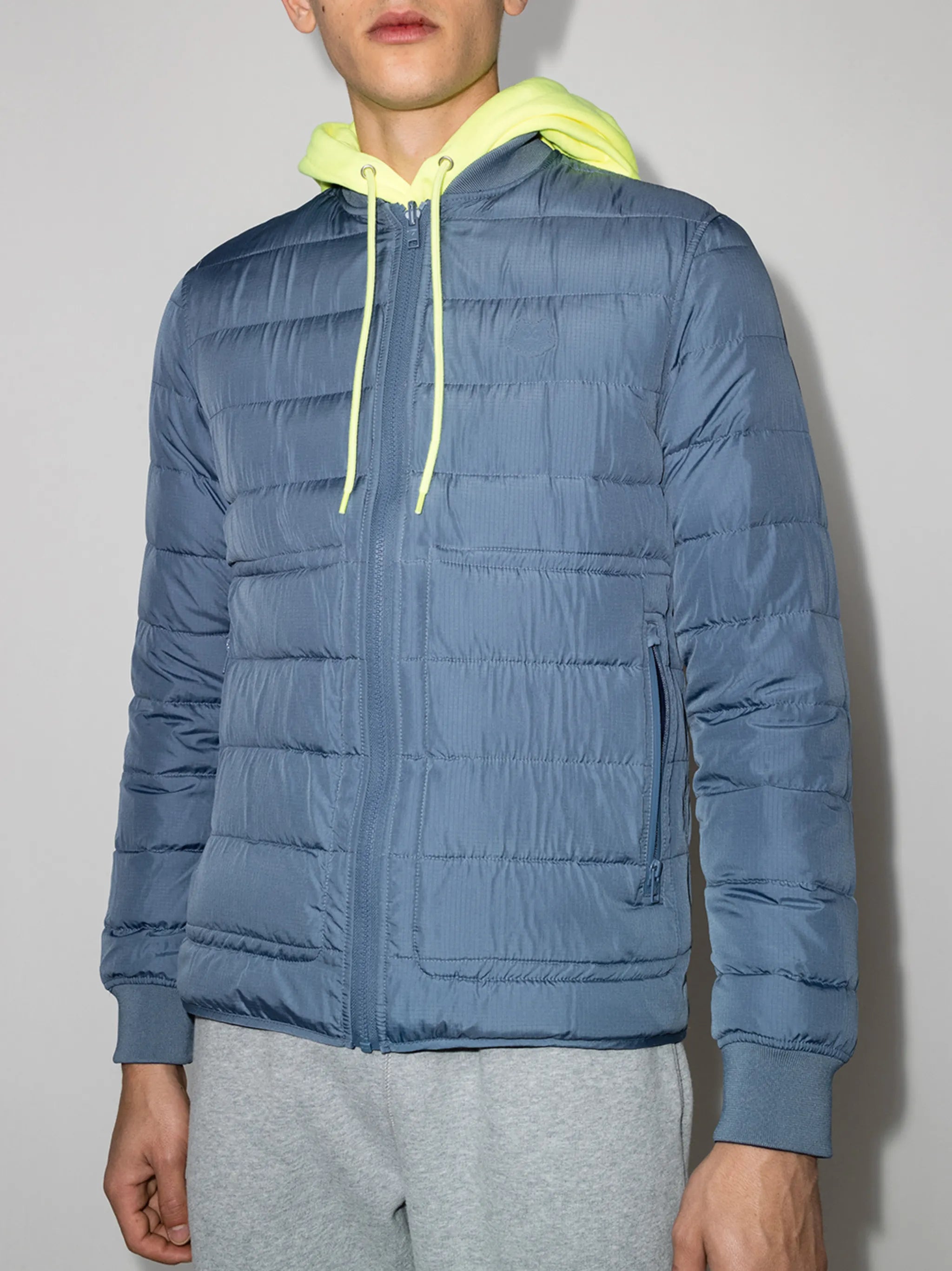 quilted zip-front jacket