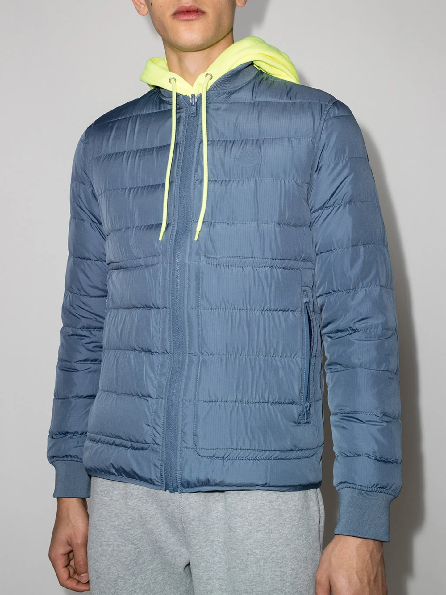 quilted zip-front jacket