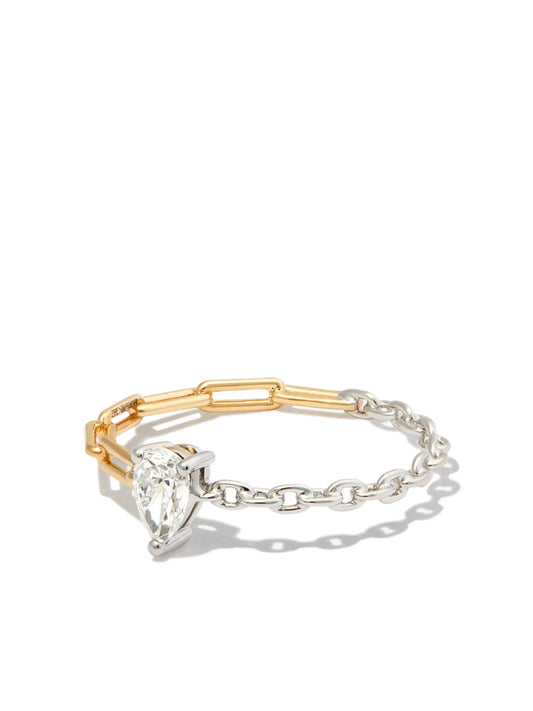 18kt yellow and white gold diamond ring