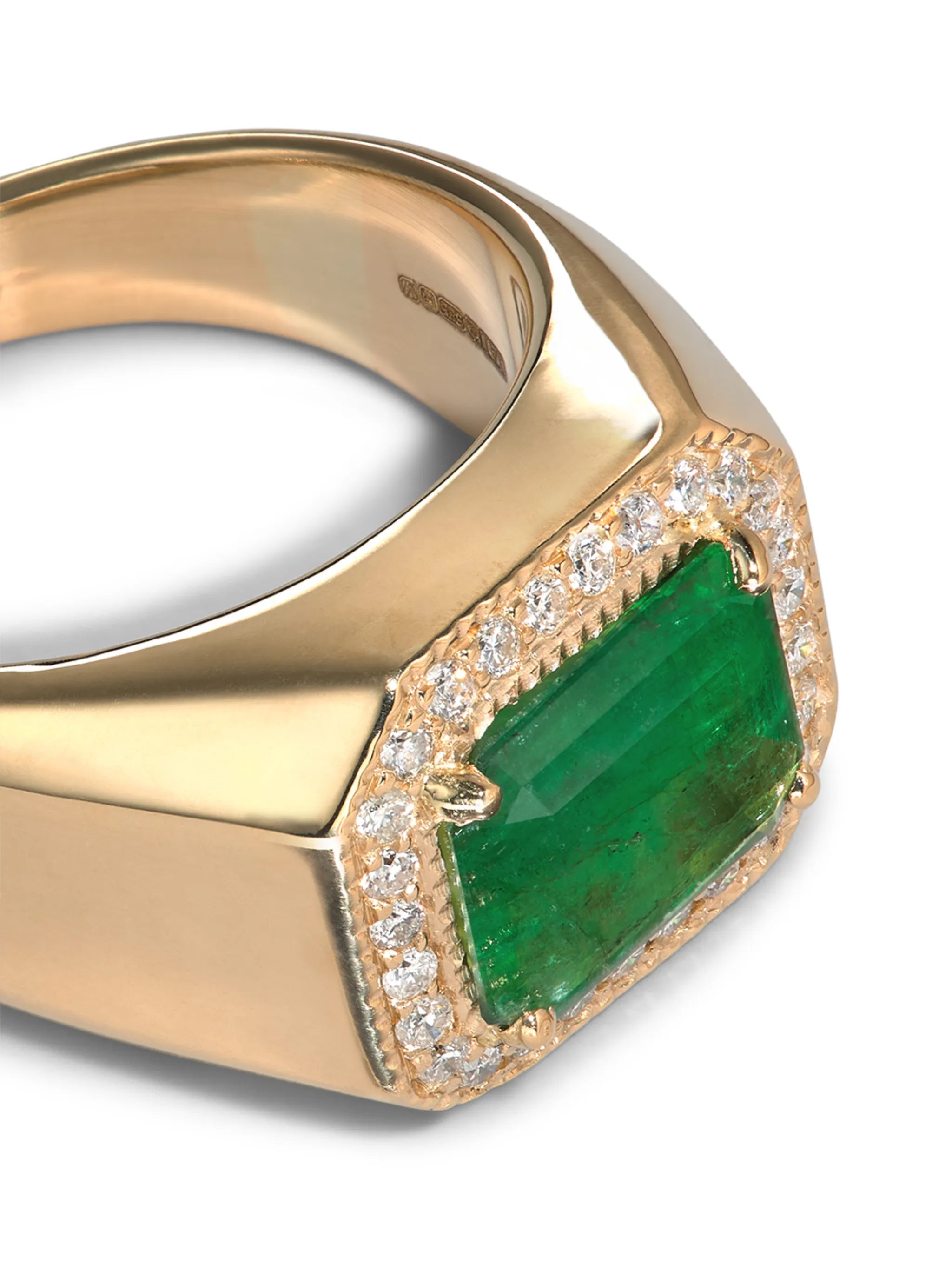 pavé diamond square signet ring