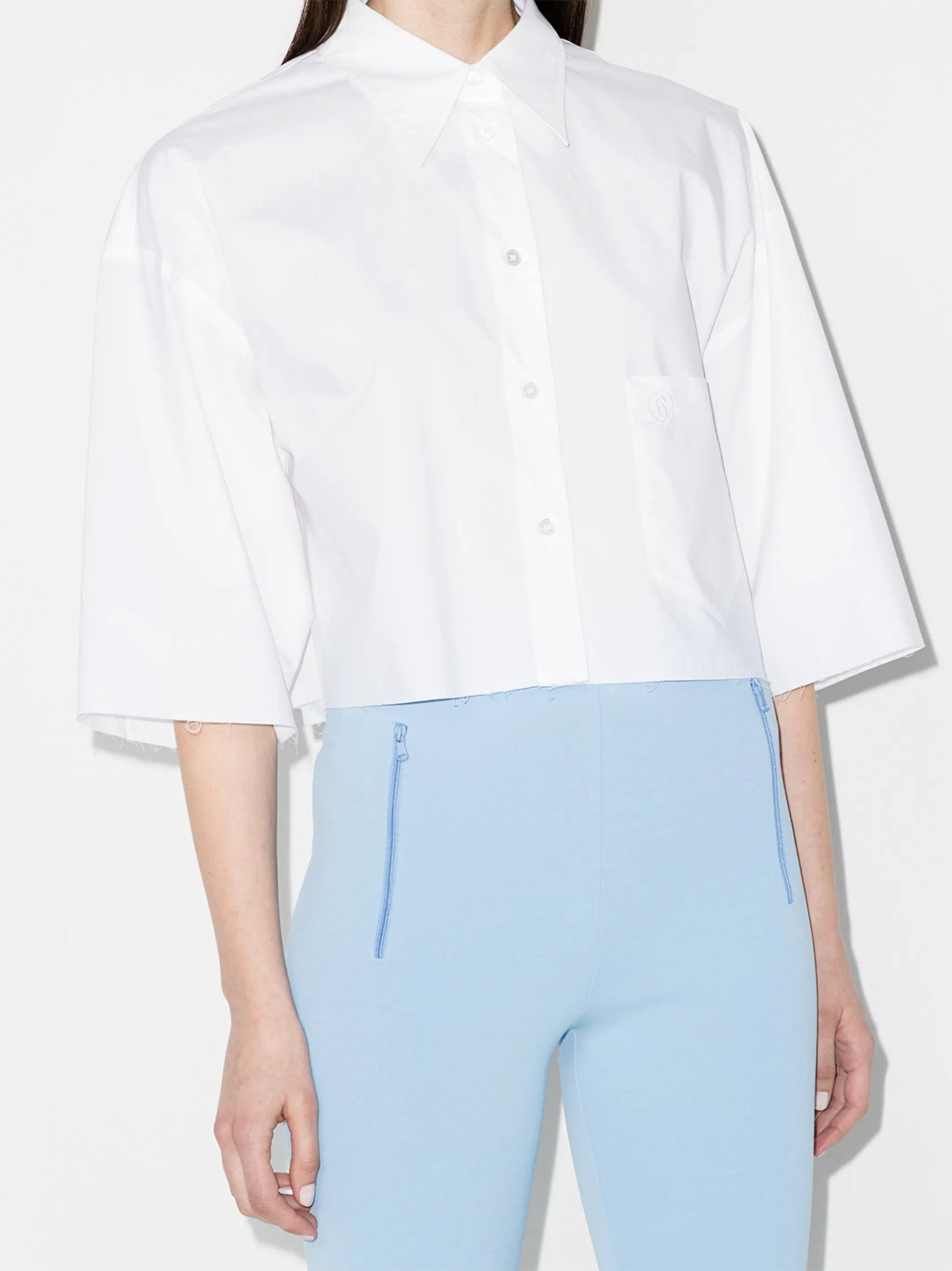 cropped boxy-fit shirt