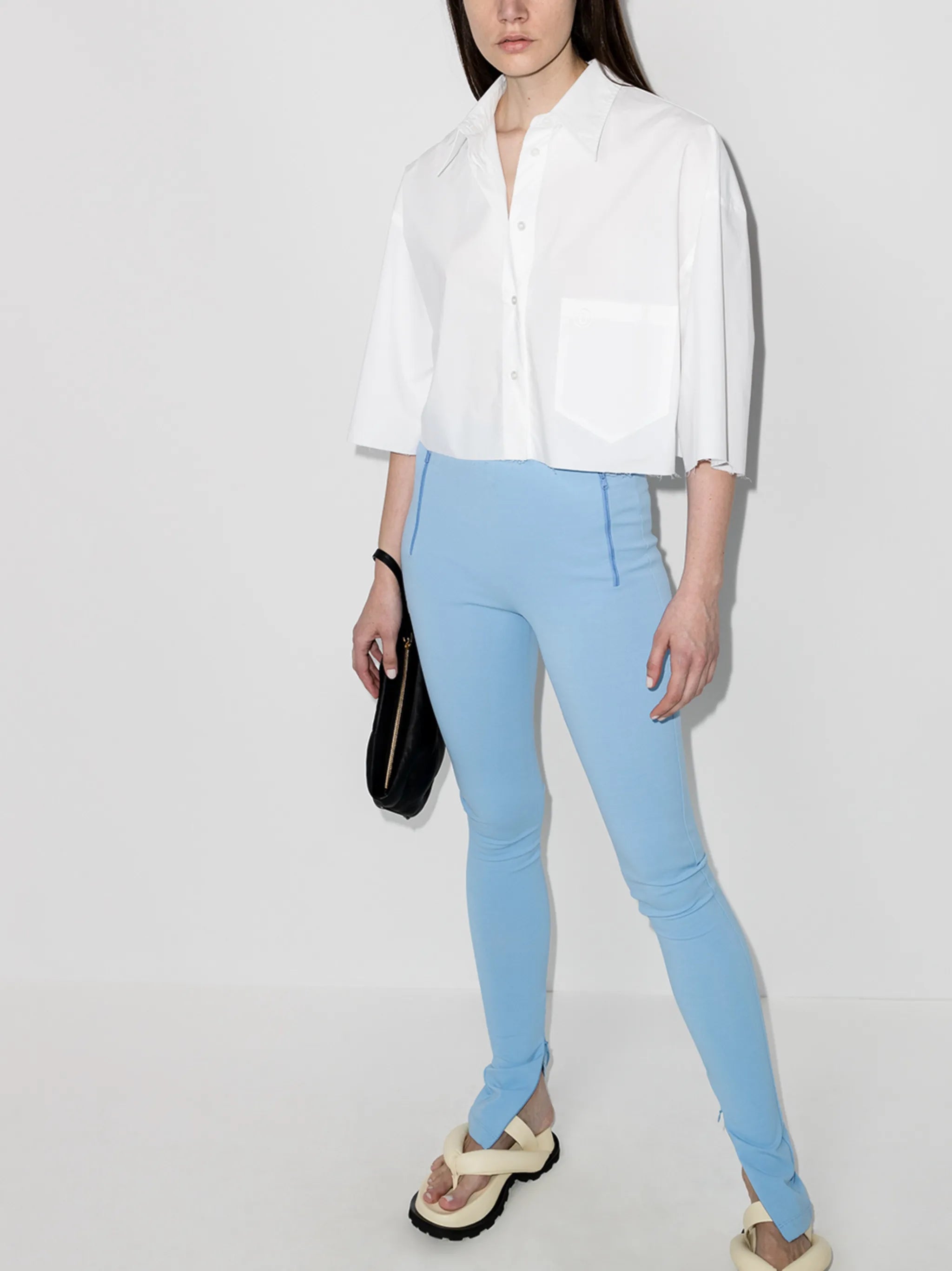 cropped boxy-fit shirt