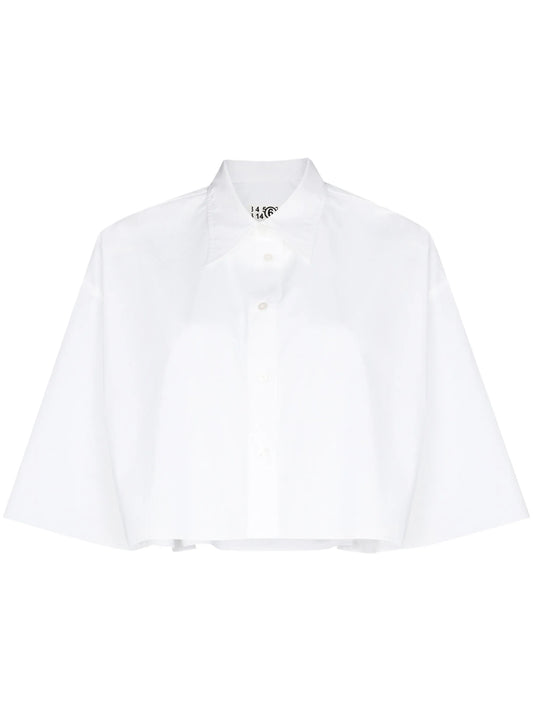 cropped boxy-fit shirt
