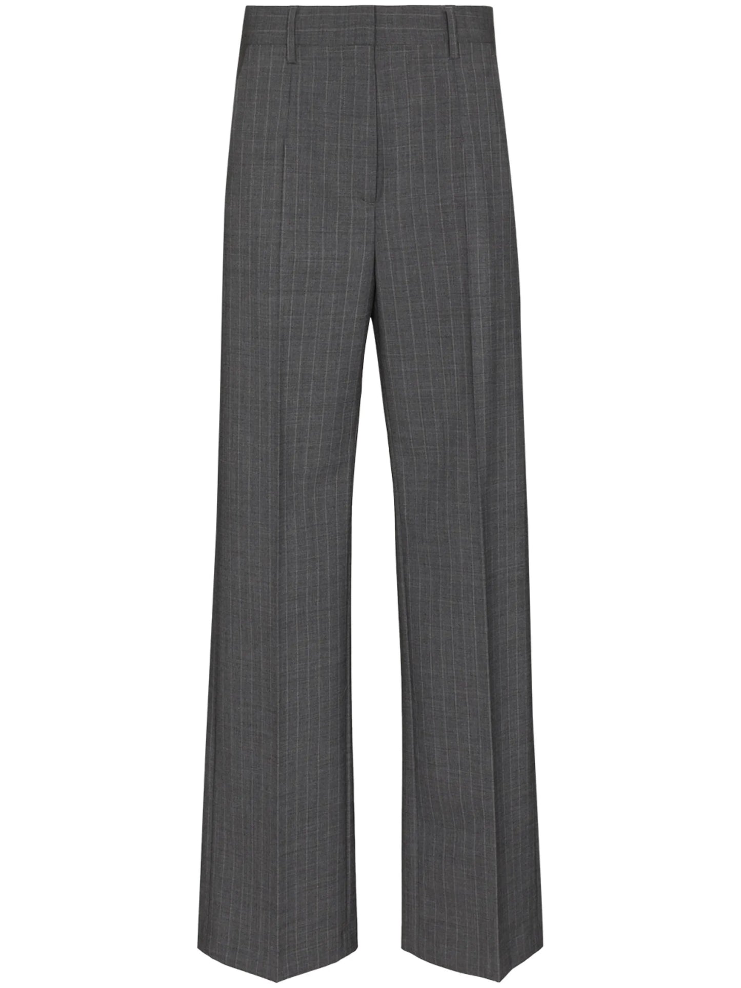 high-waisted pinstripe trousers