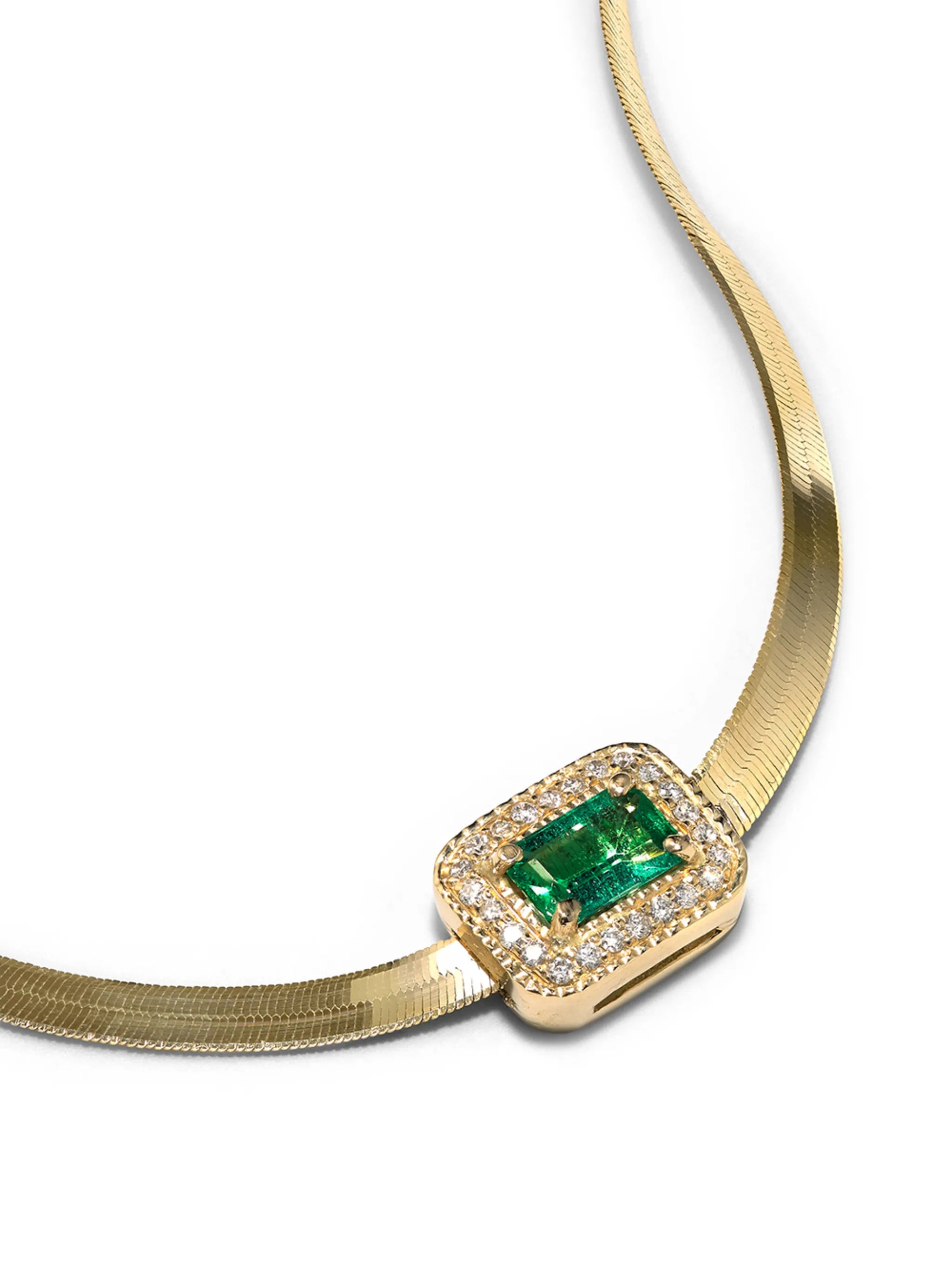 14kt yellow gold herringbone necklace