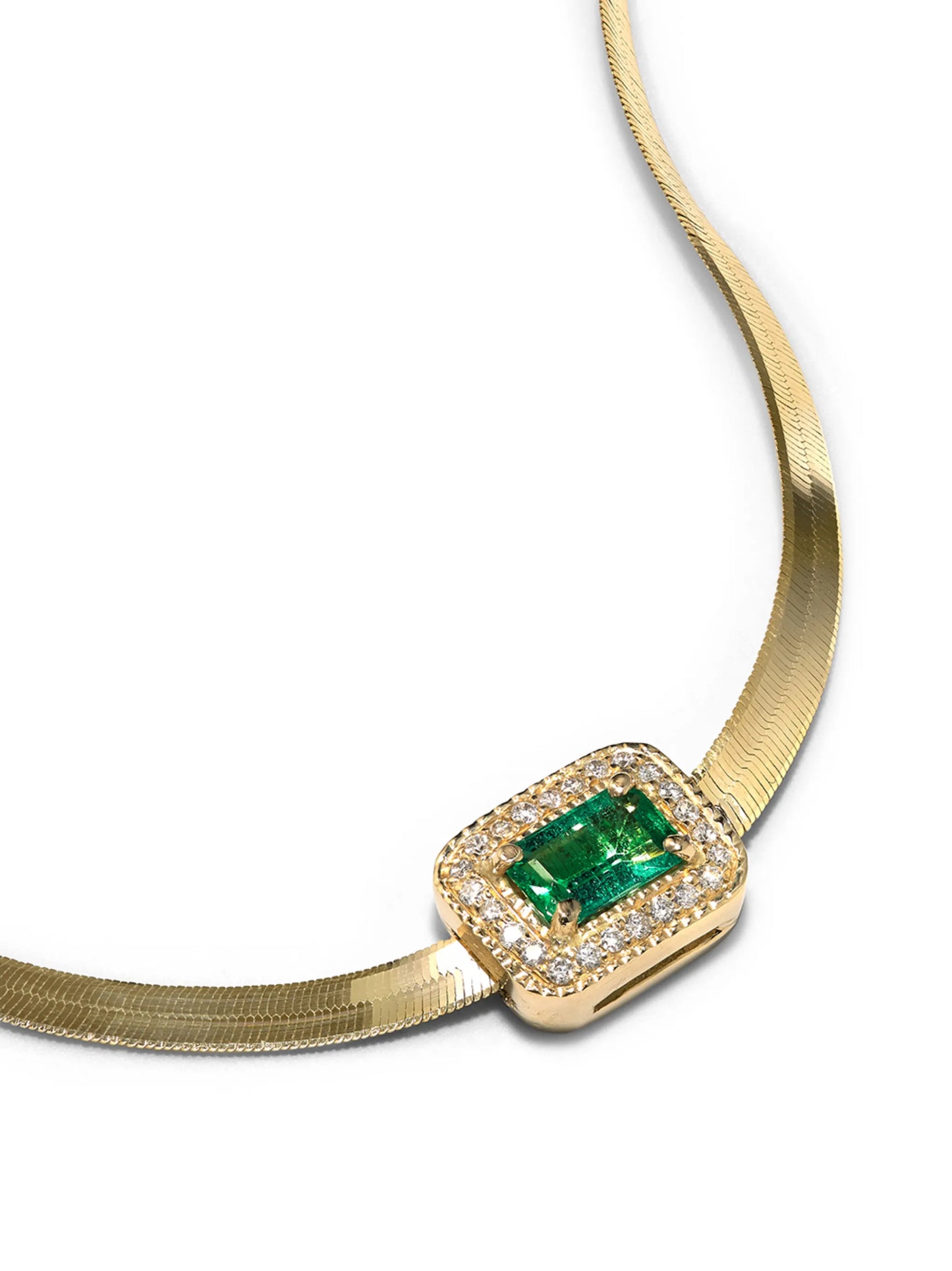 14kt yellow gold herringbone necklace