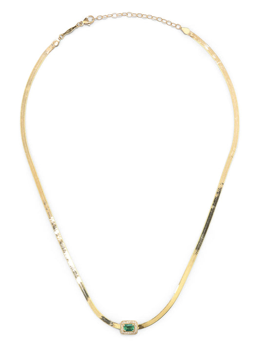 14kt yellow gold herringbone necklace