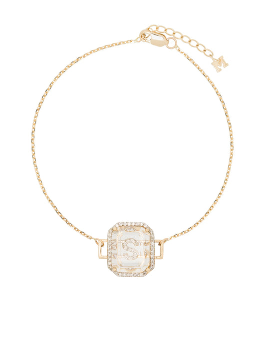 14K yellow gold S initial diamond bracelet