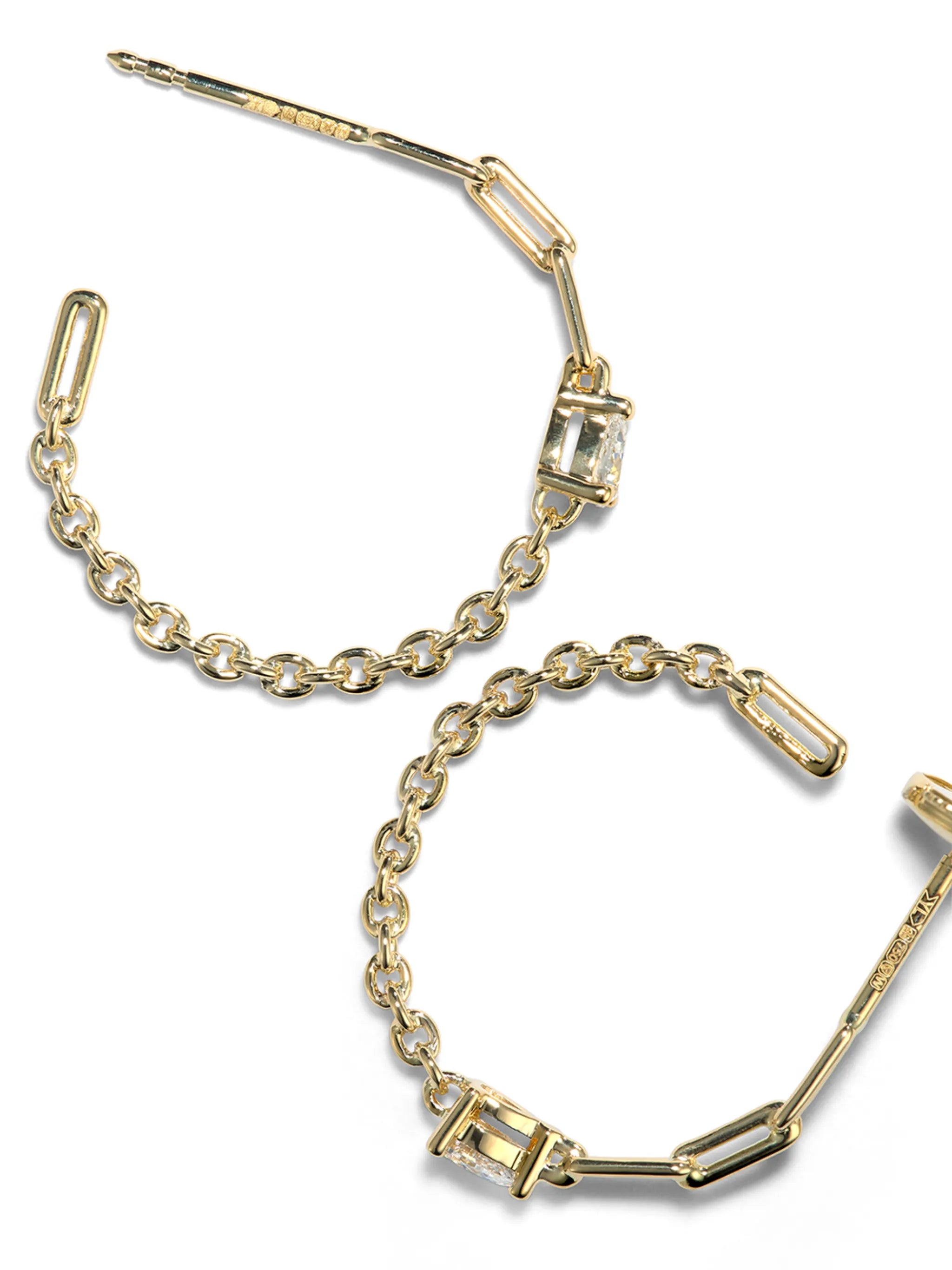 18K yellow gold Céroles diamond earrings