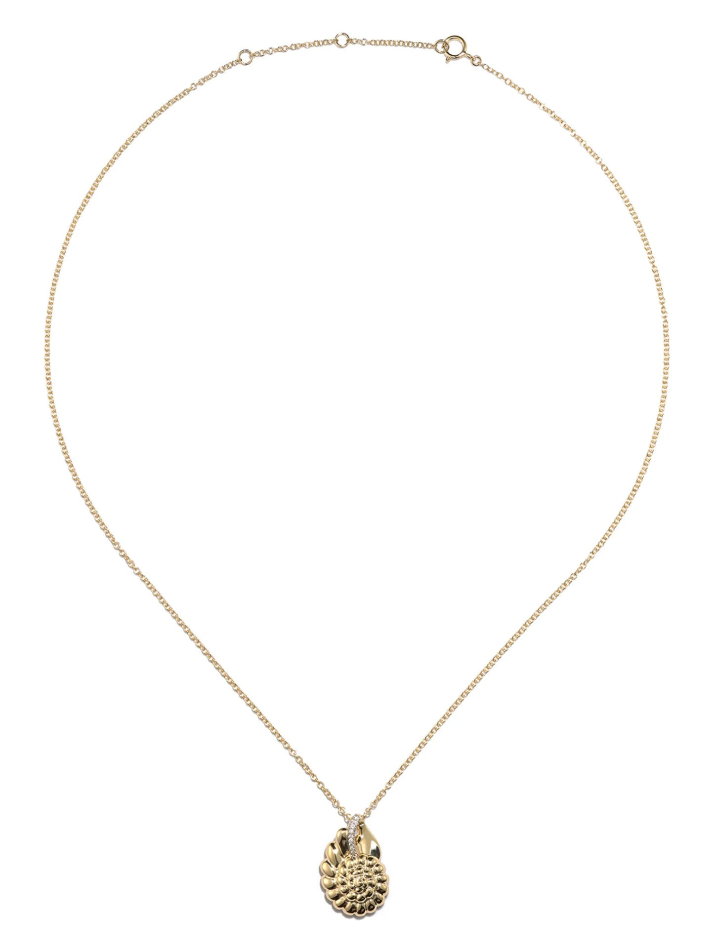 9kt yellow gold shell necklace
