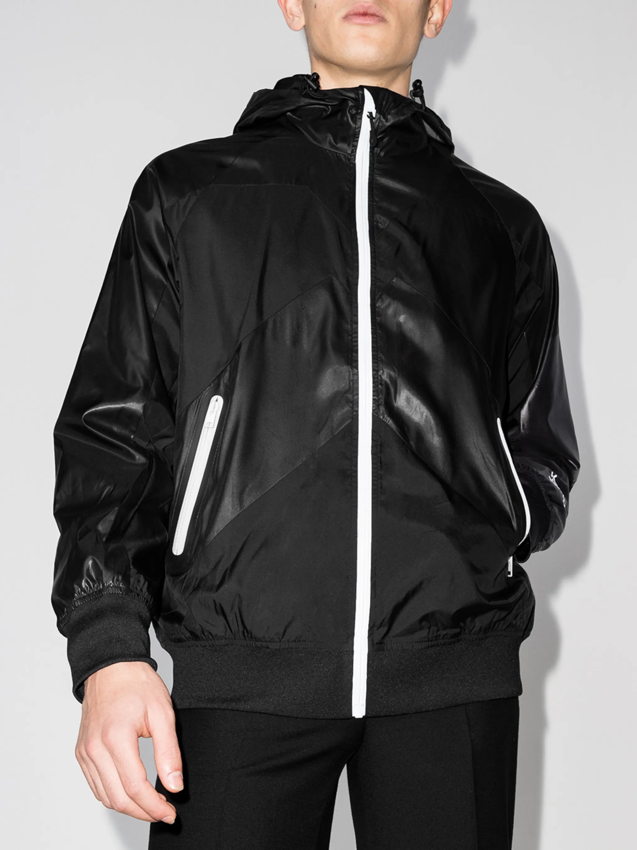 zip-up hooded jacket