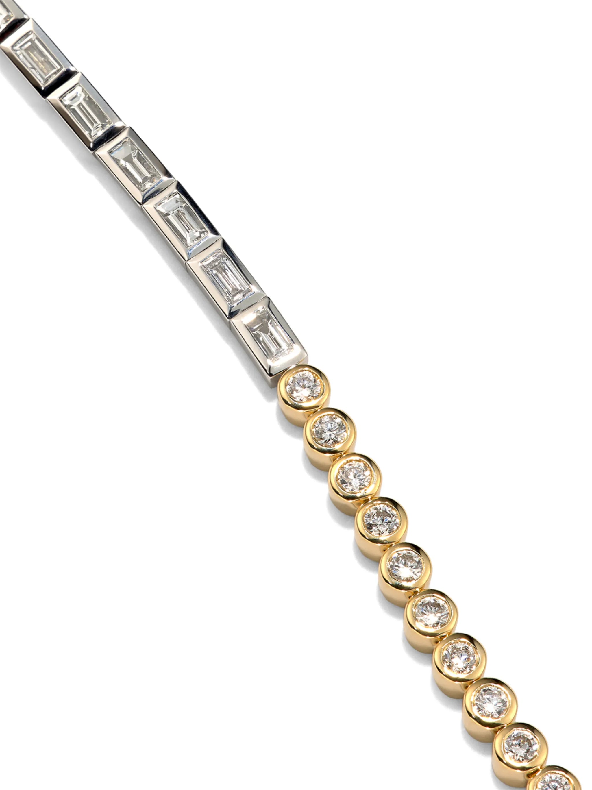 18K yellow gold two-tone bracelet