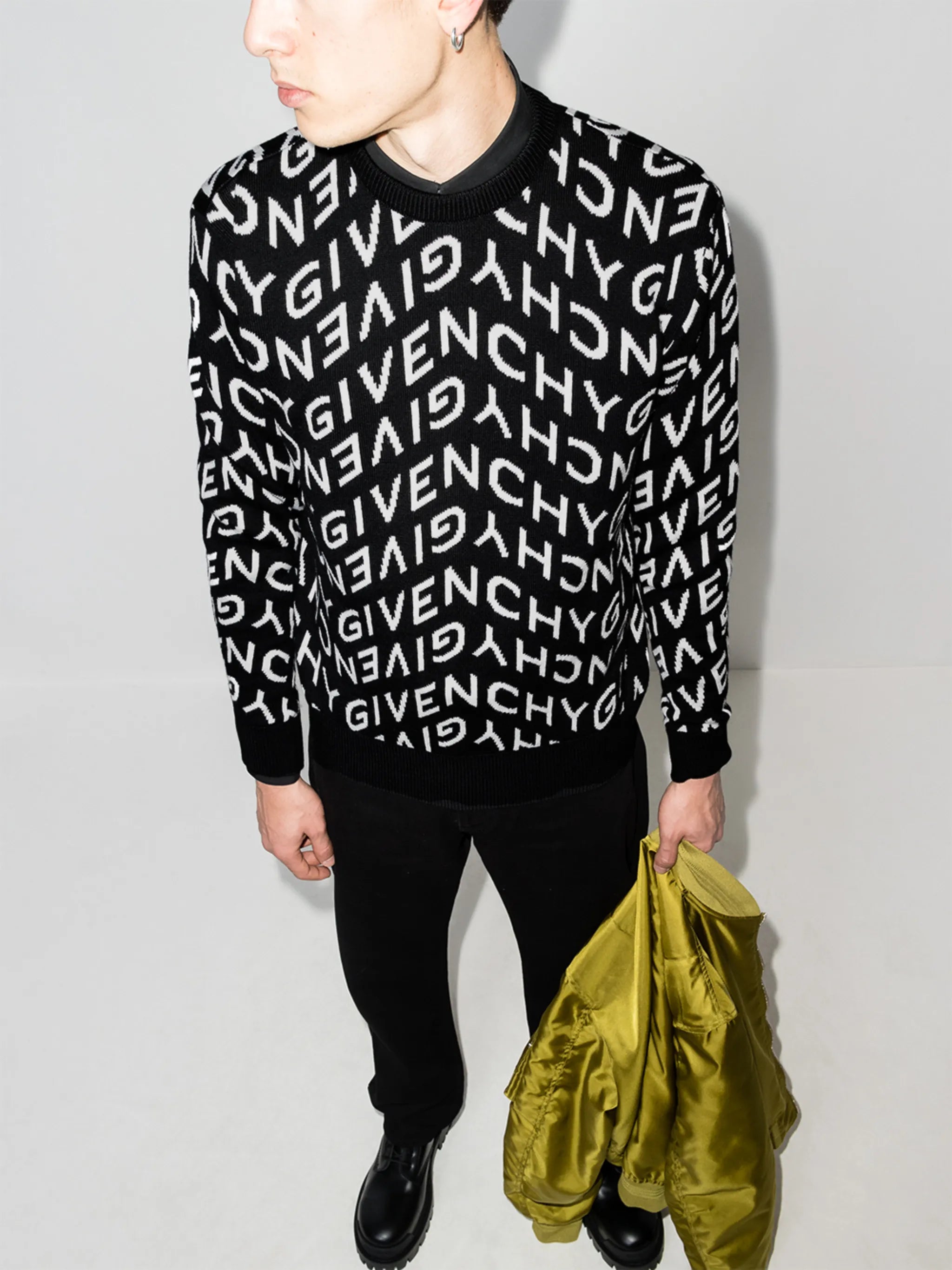 chevron-logo wool jumper