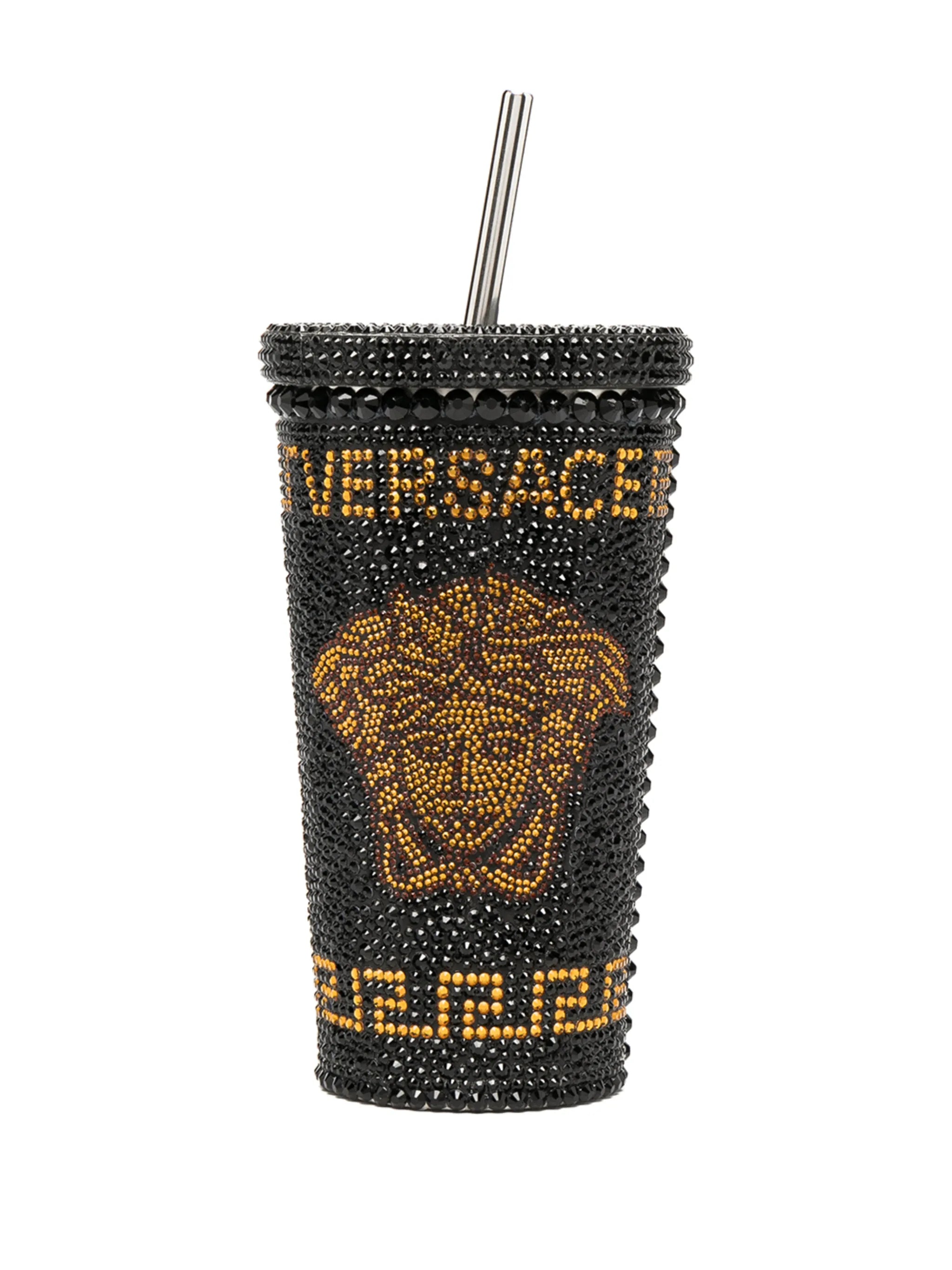 Medusa crystal-embellished travel cup