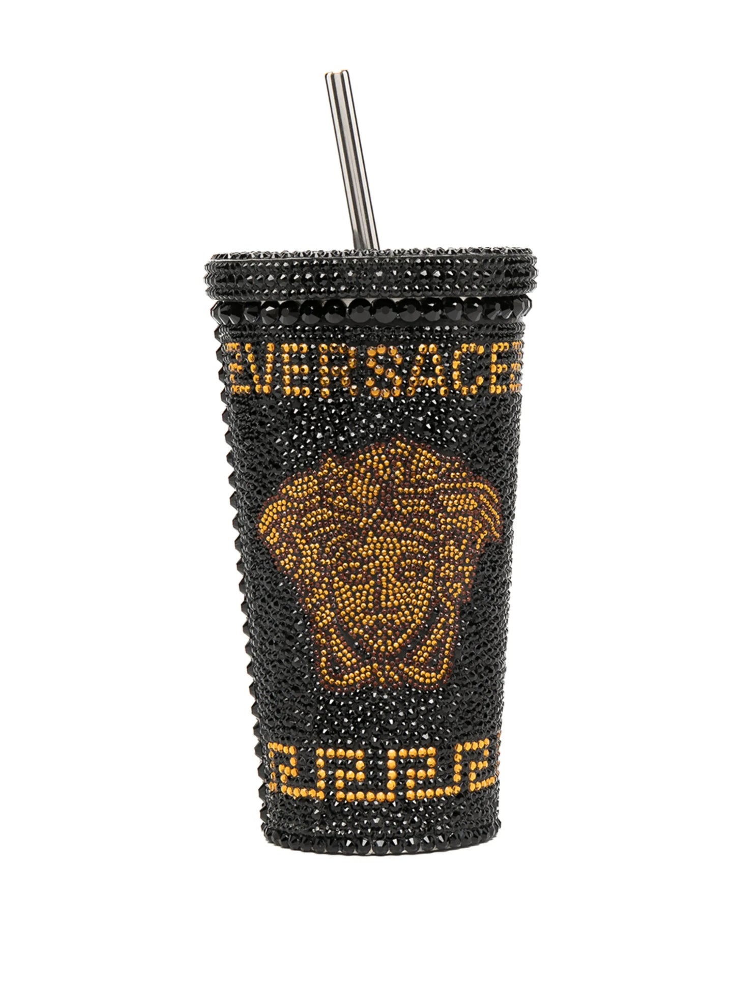 Medusa crystal-embellished travel cup