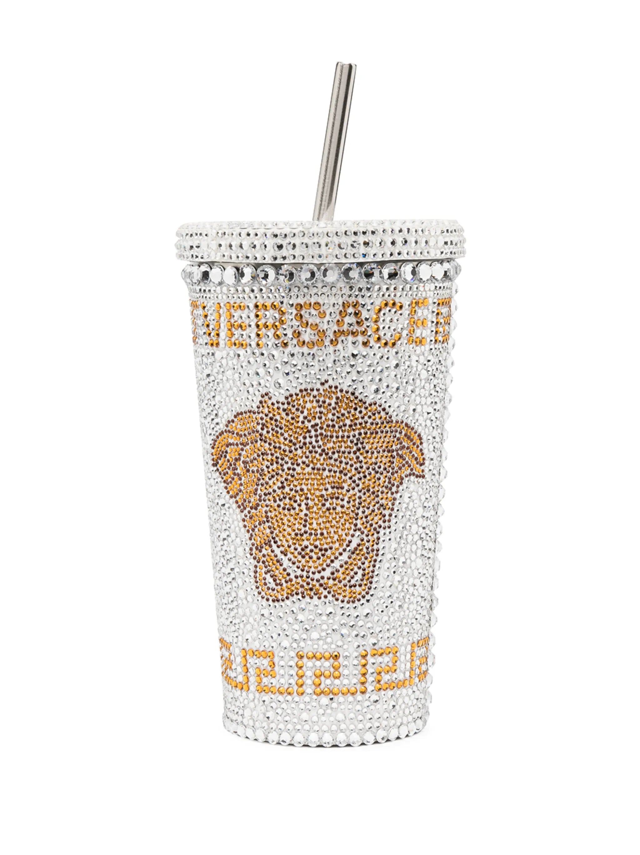 Medusa crystal-embellished travel cup
