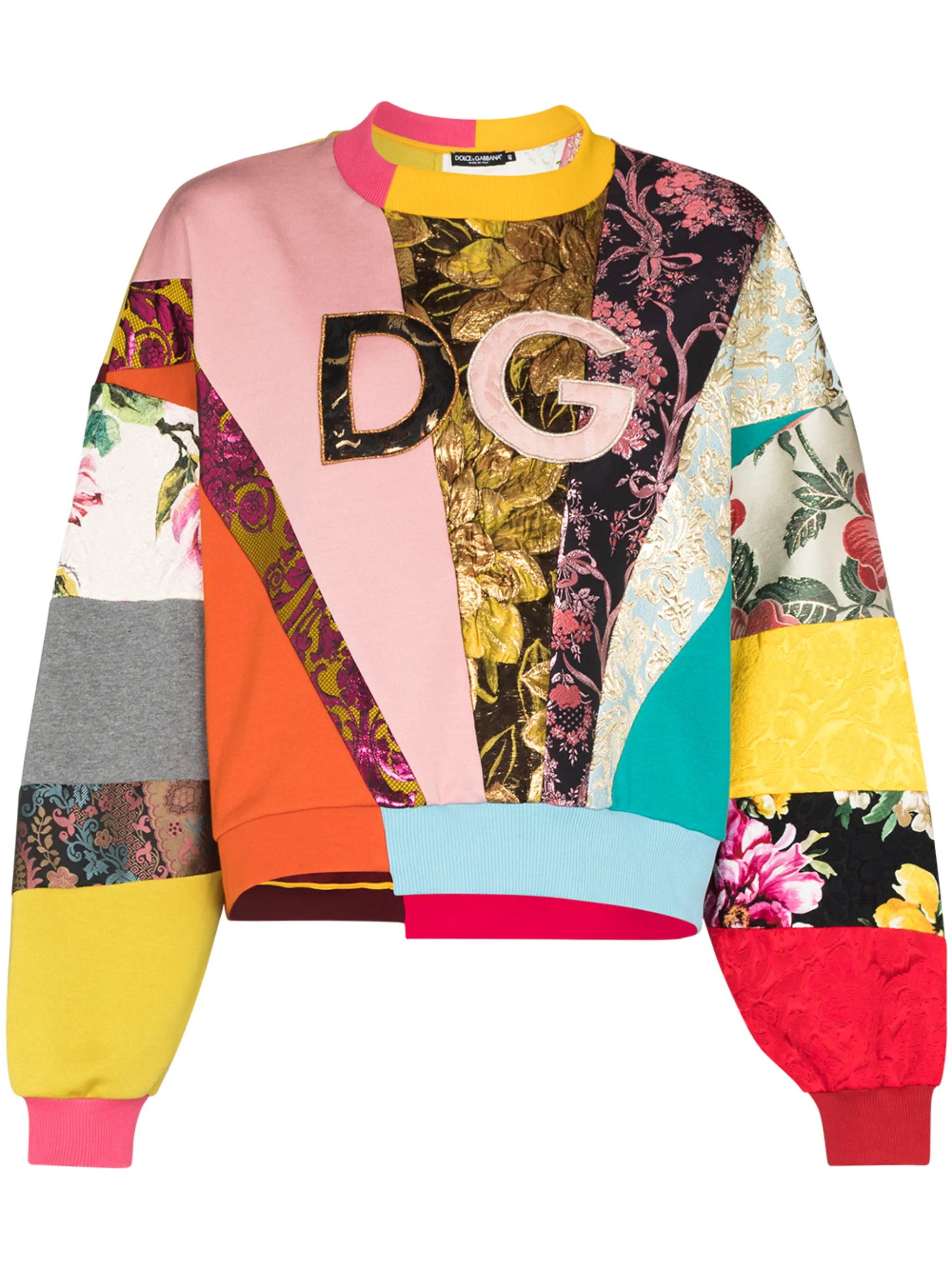 logo-embroidered patchwork sweatshirt
