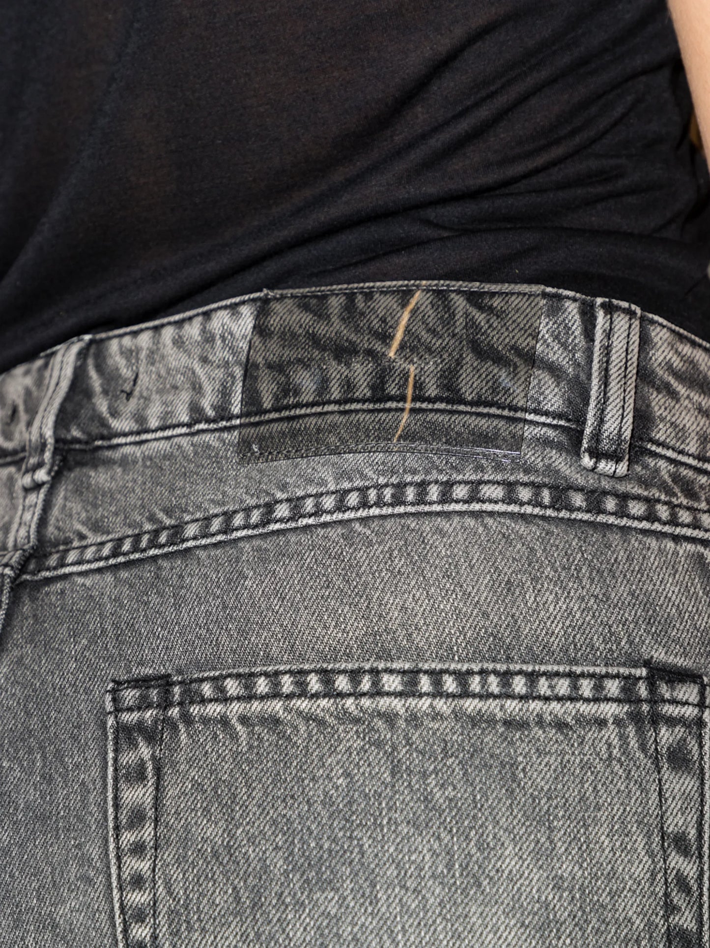 high-waisted straight-leg jeans