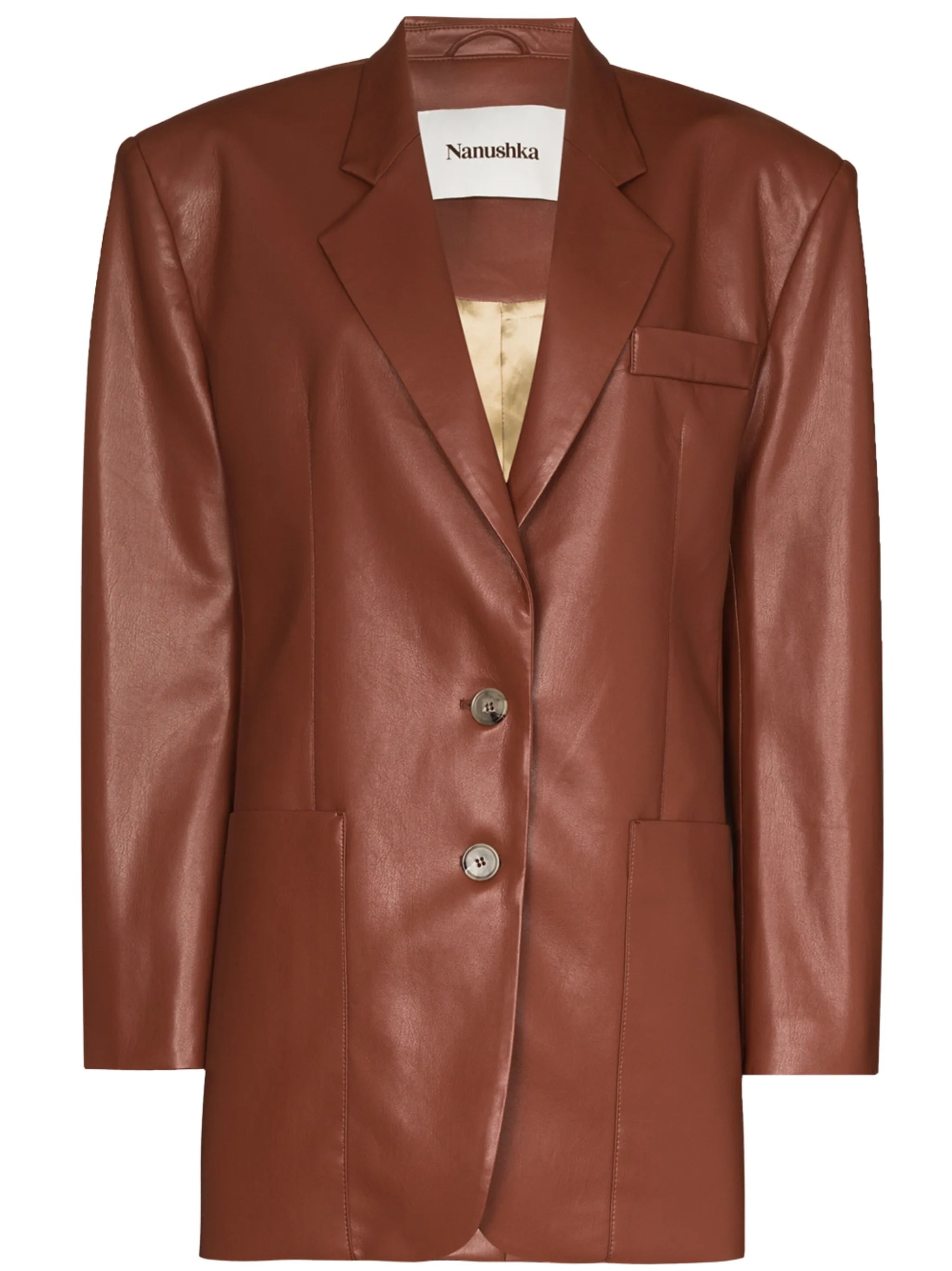 Evan faux-leather blazer
