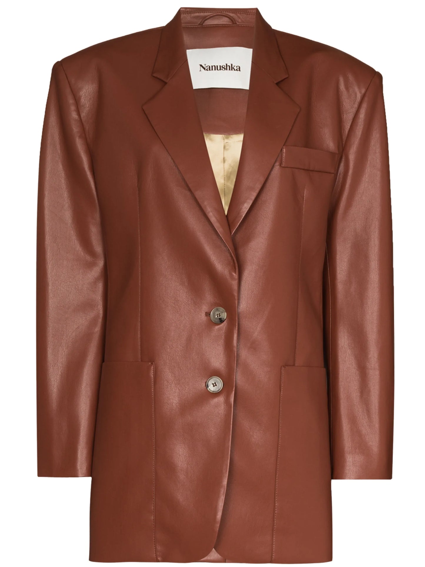 Evan faux-leather blazer