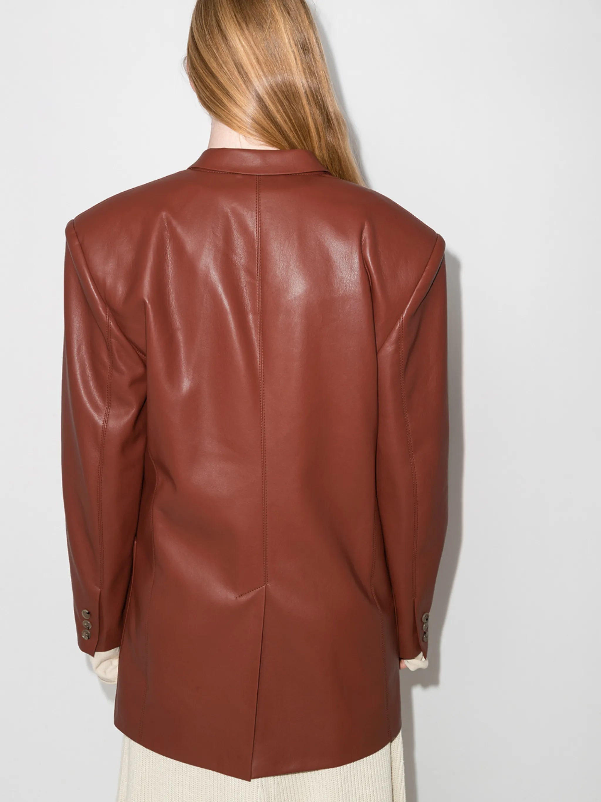 Evan faux-leather blazer