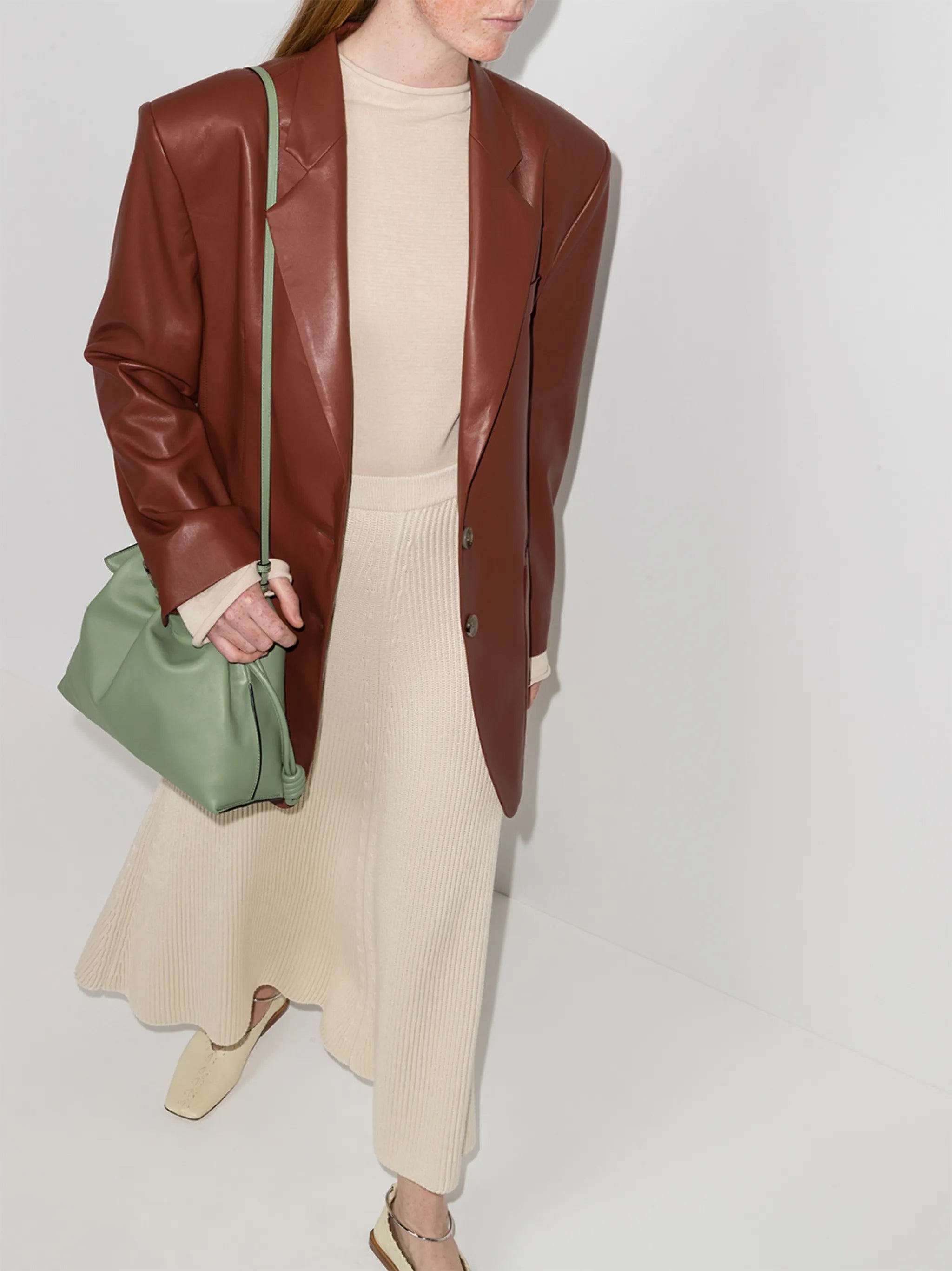 Evan faux-leather blazer