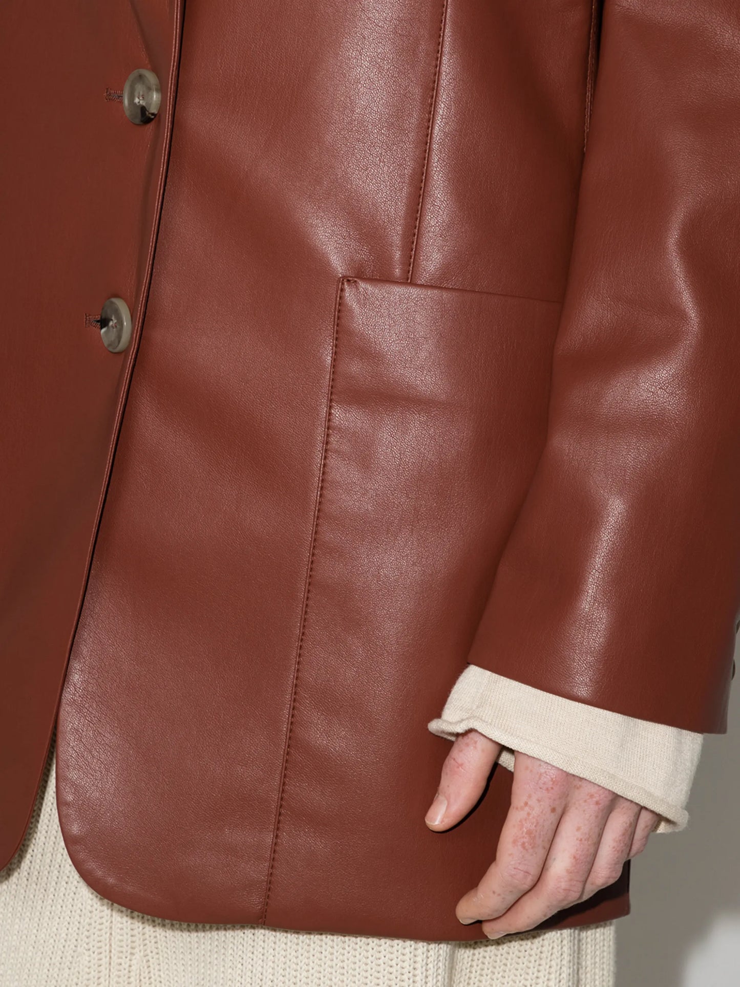 Evan faux-leather blazer