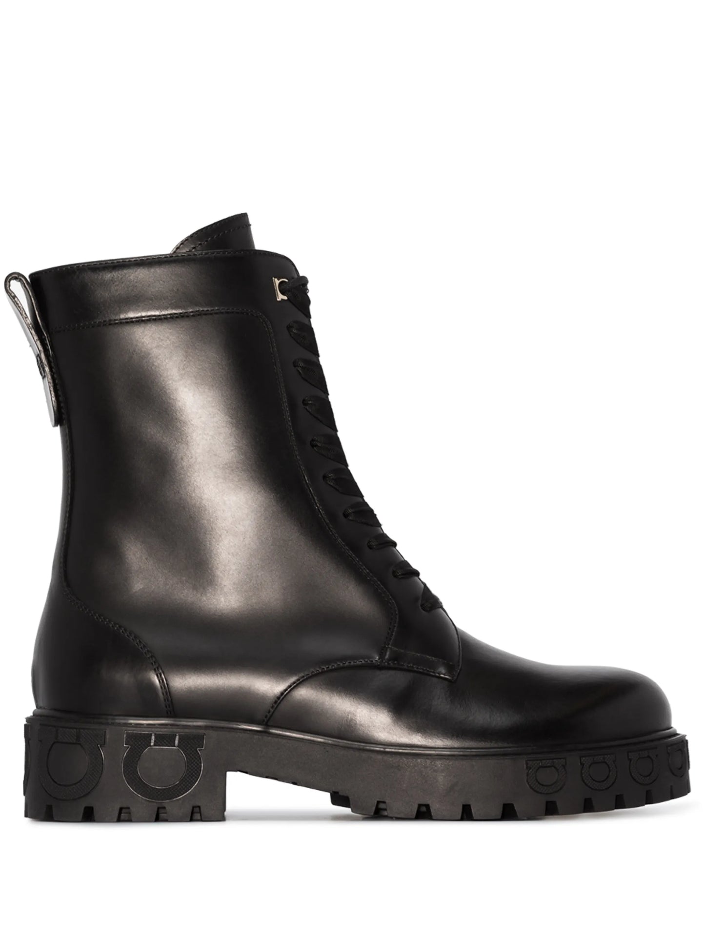 Gancini-motif combat boots