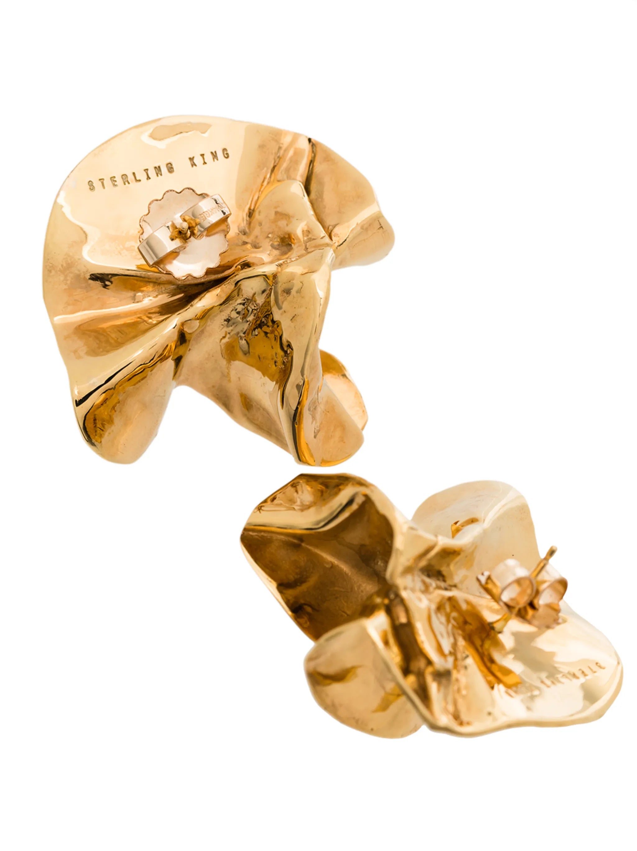 hammered-effect statement earrings