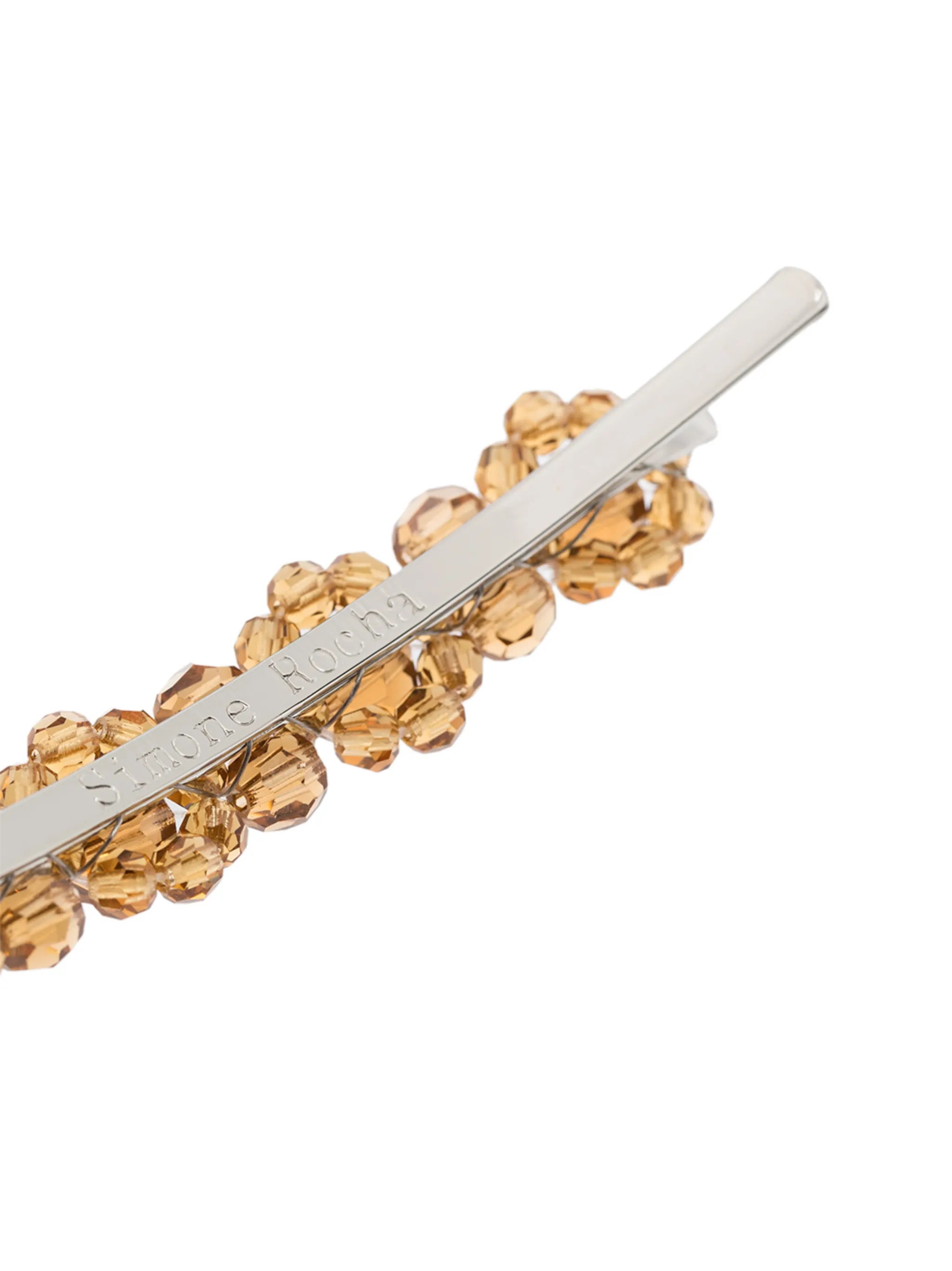 beaded flowers hair clip