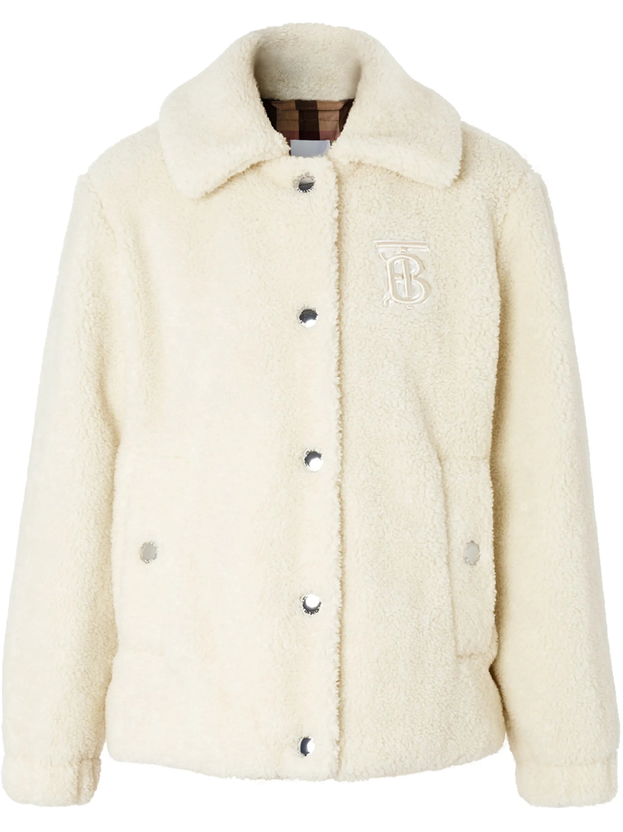 monogram-embroidered fleece jacket
