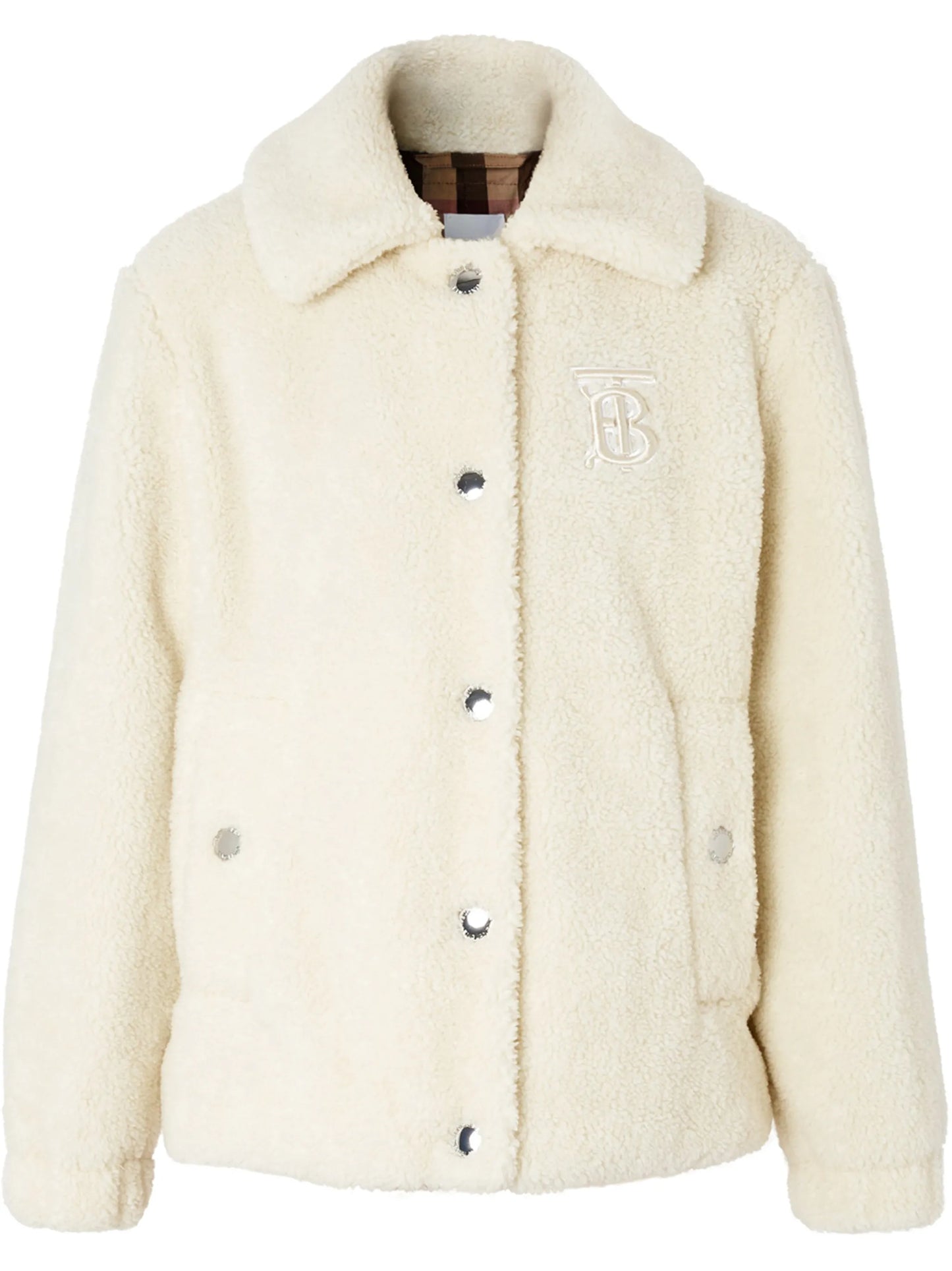 monogram-embroidered fleece jacket