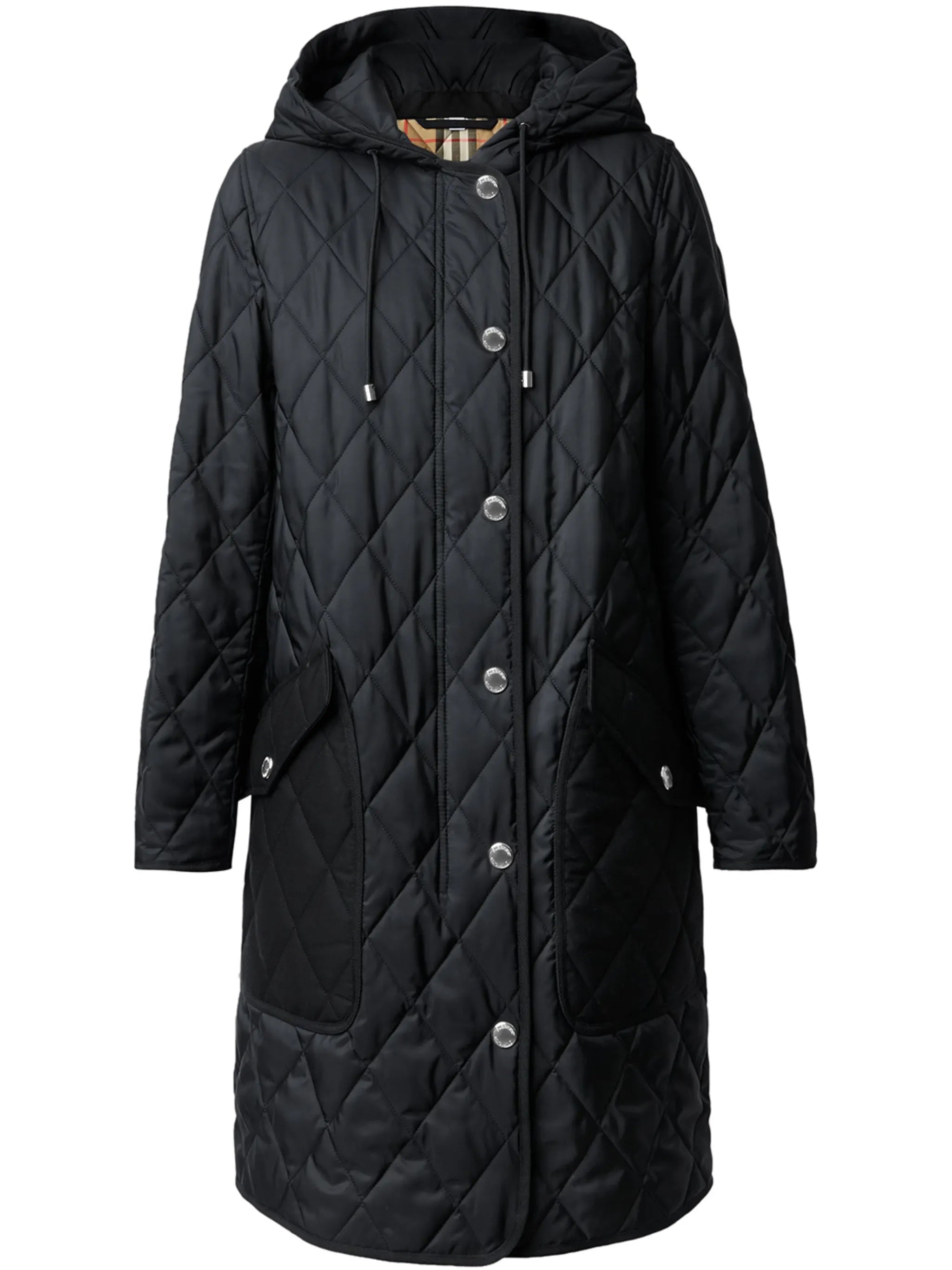 Roxby diamond-quilted mid-length coat