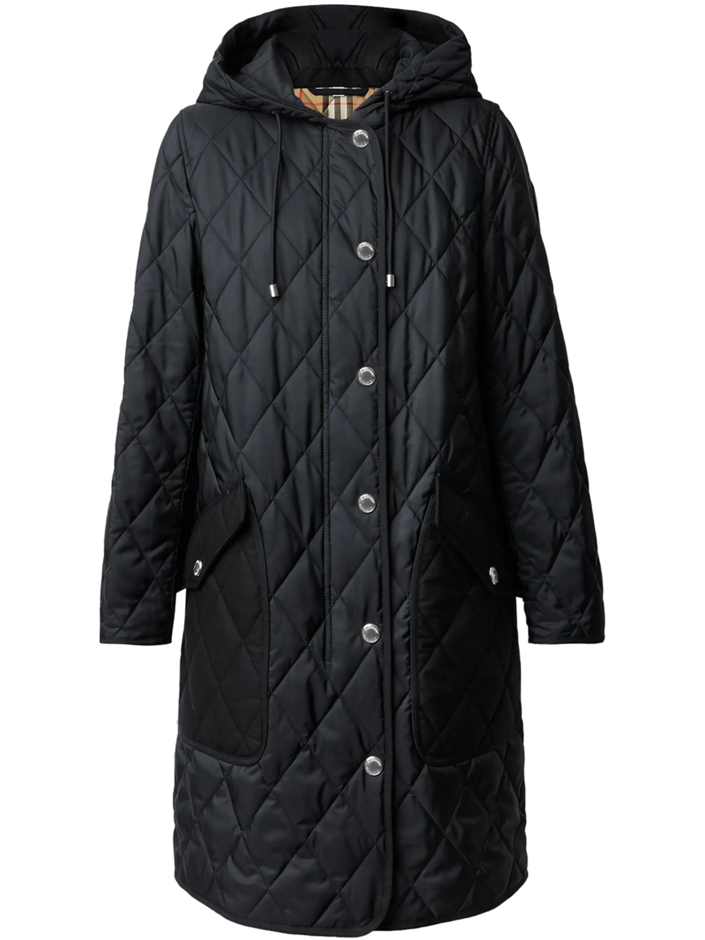 Roxby diamond-quilted mid-length coat