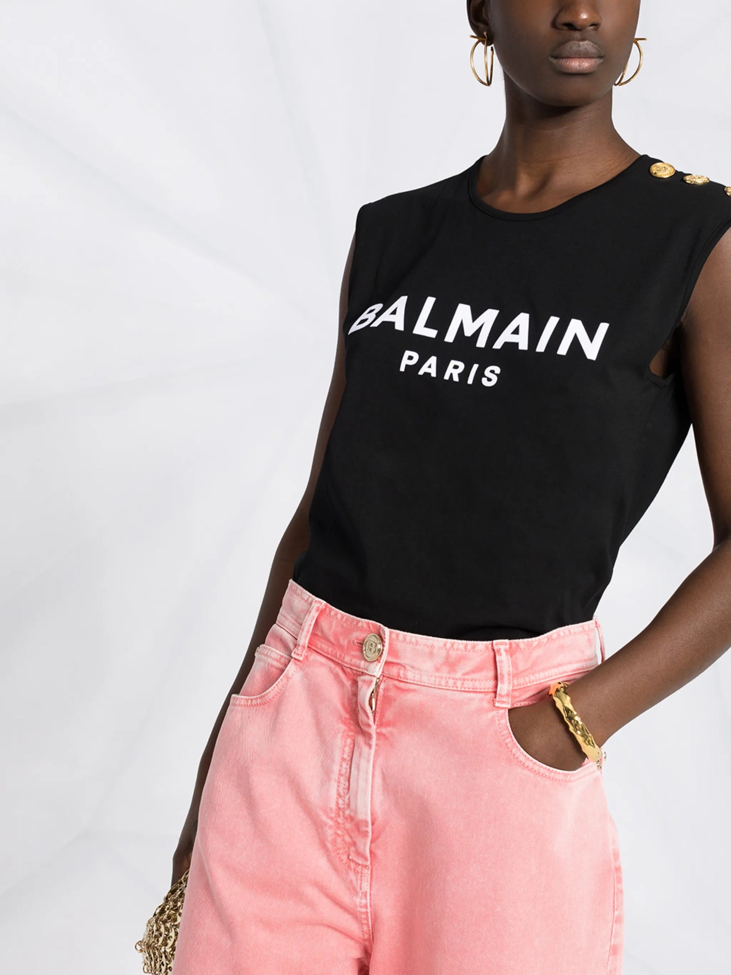 button-detailed T-shirt