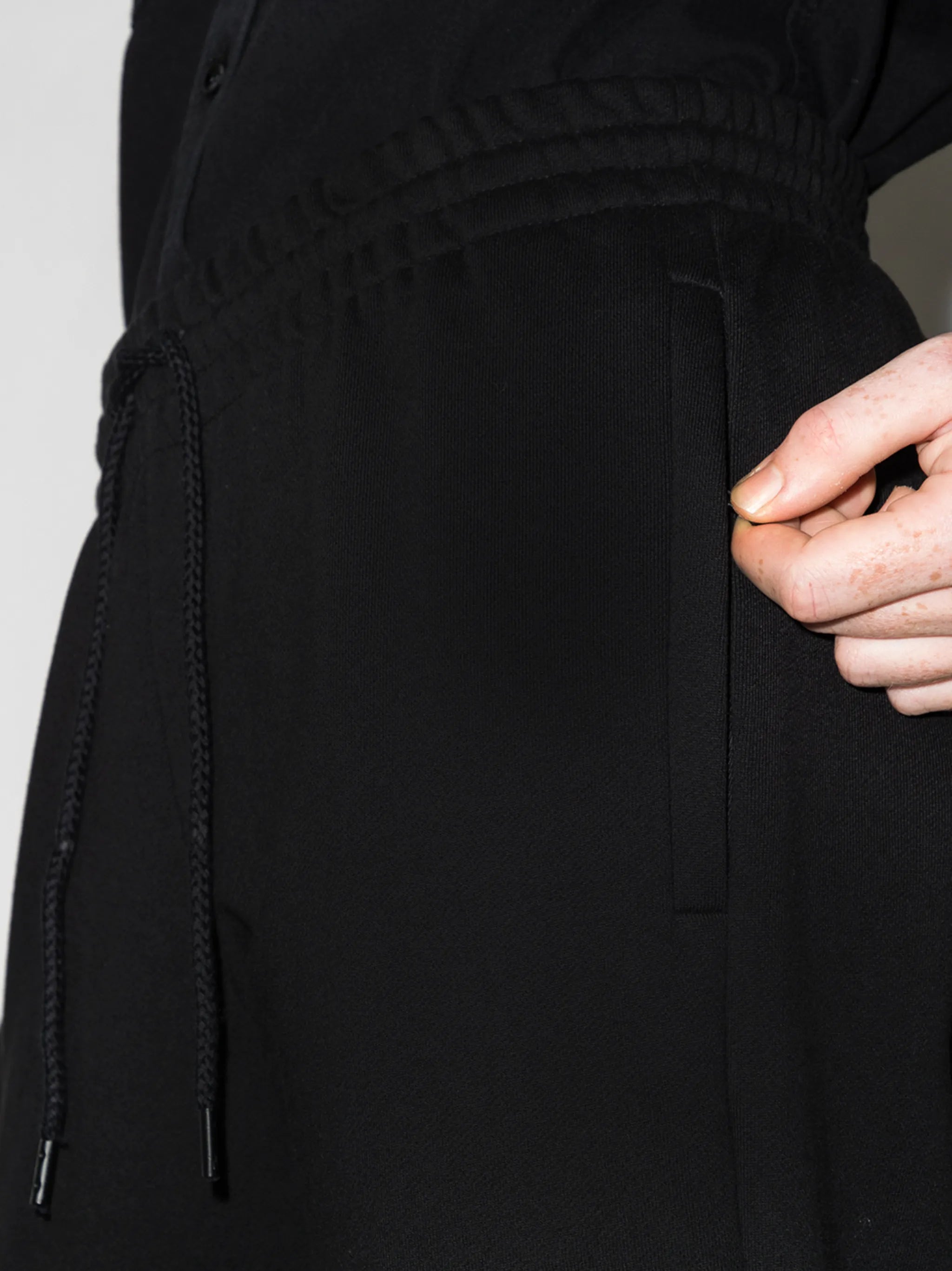 drawstring-waist cotton track pants