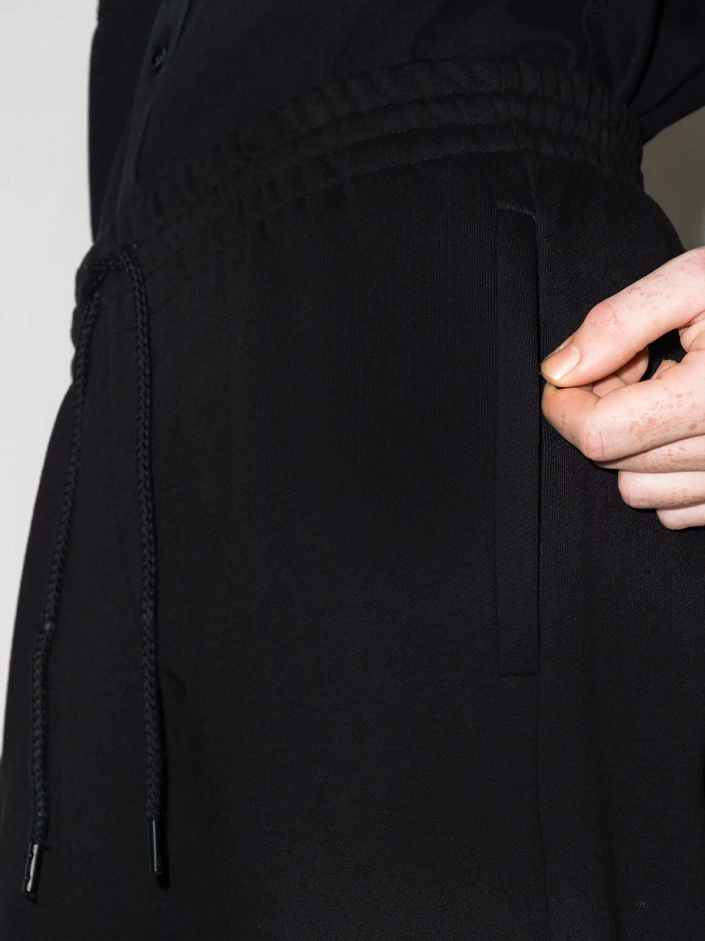drawstring-waist cotton track pants