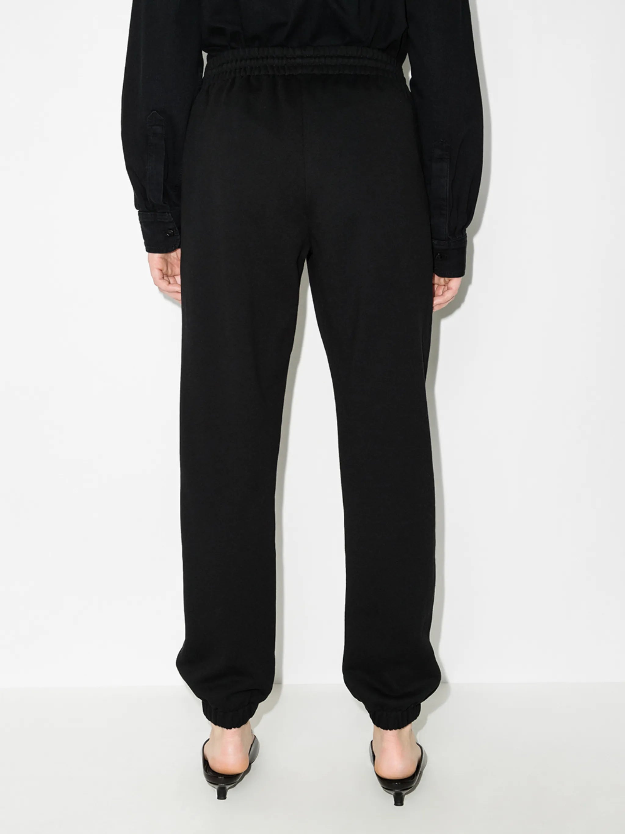 drawstring-waist cotton track pants