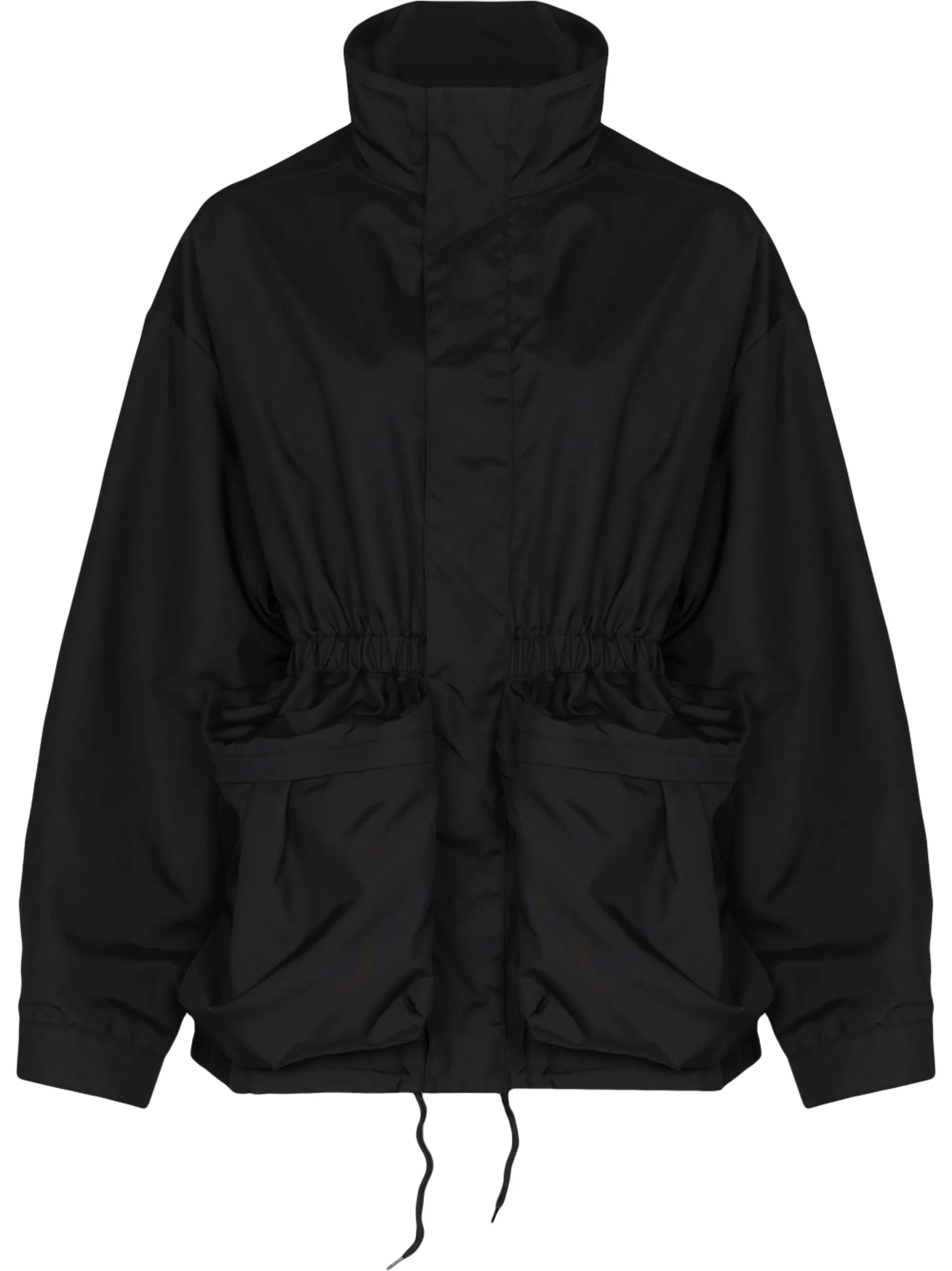 drawstring-waist parka coat