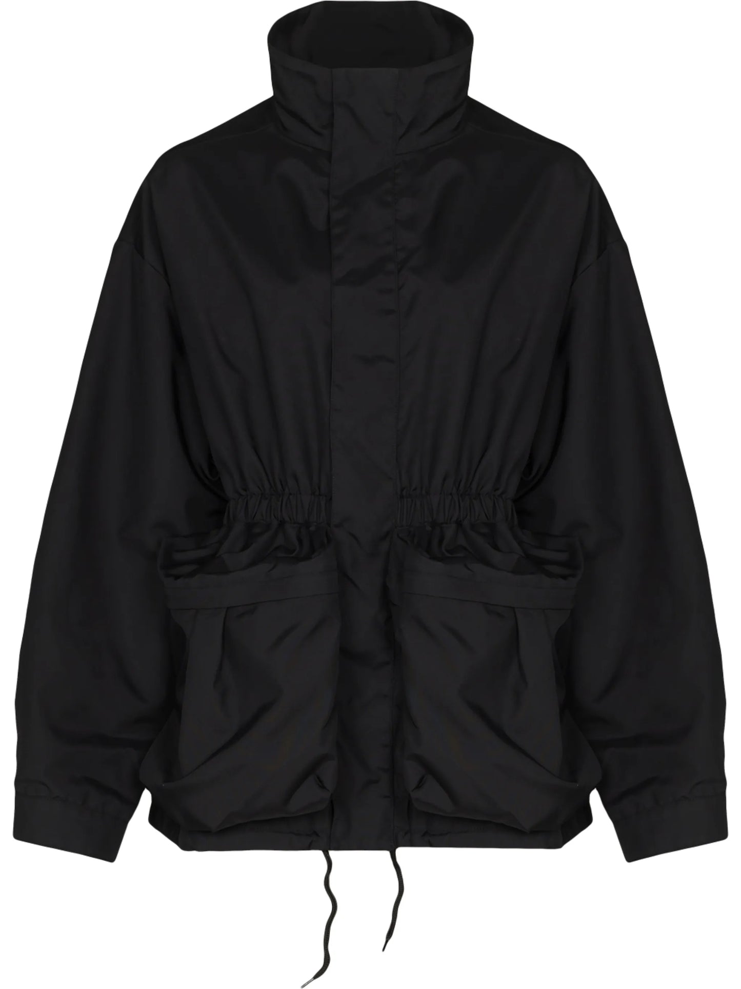 drawstring-waist parka coat