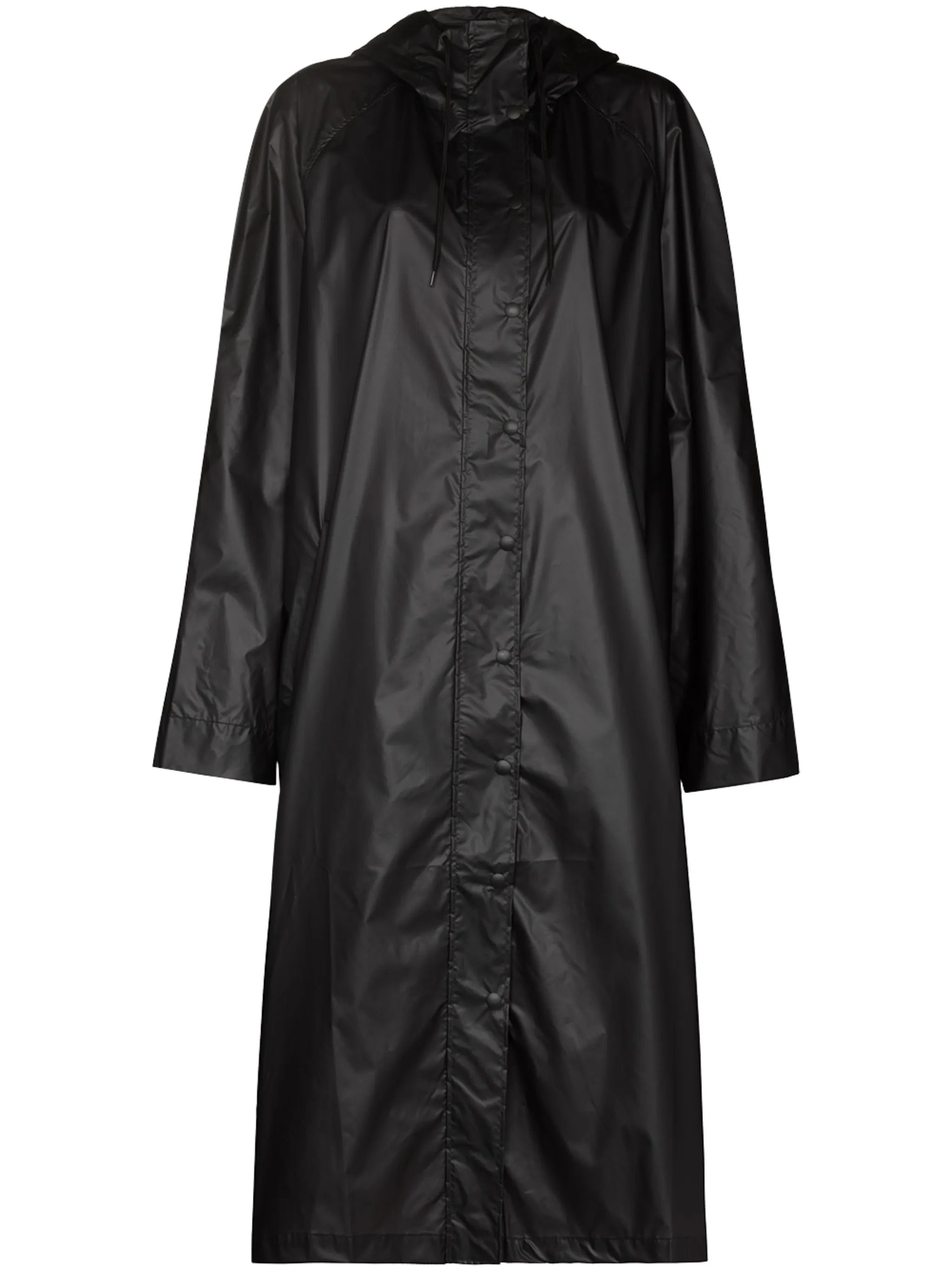 hooded high-neck raincoat