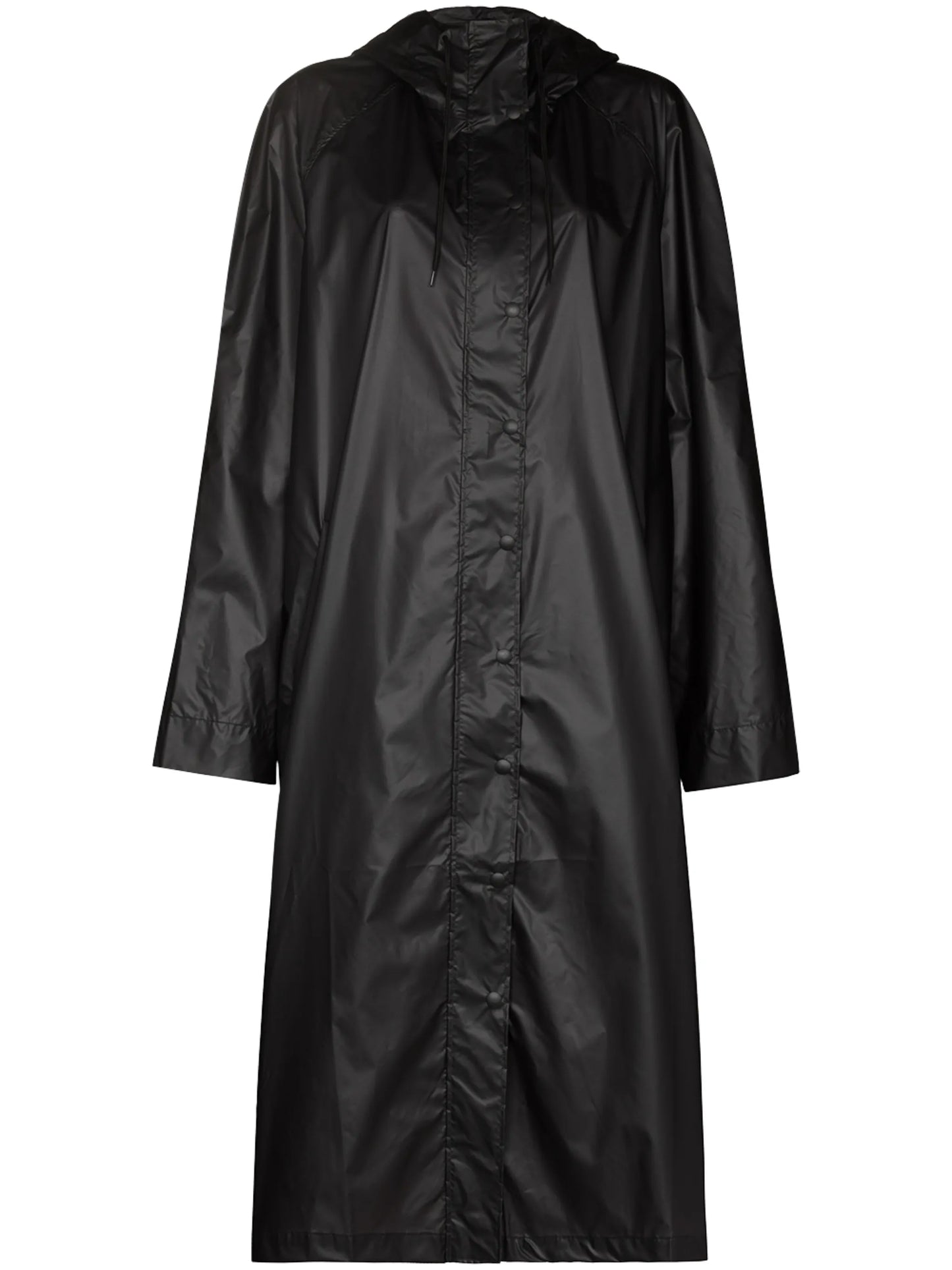 hooded high-neck raincoat