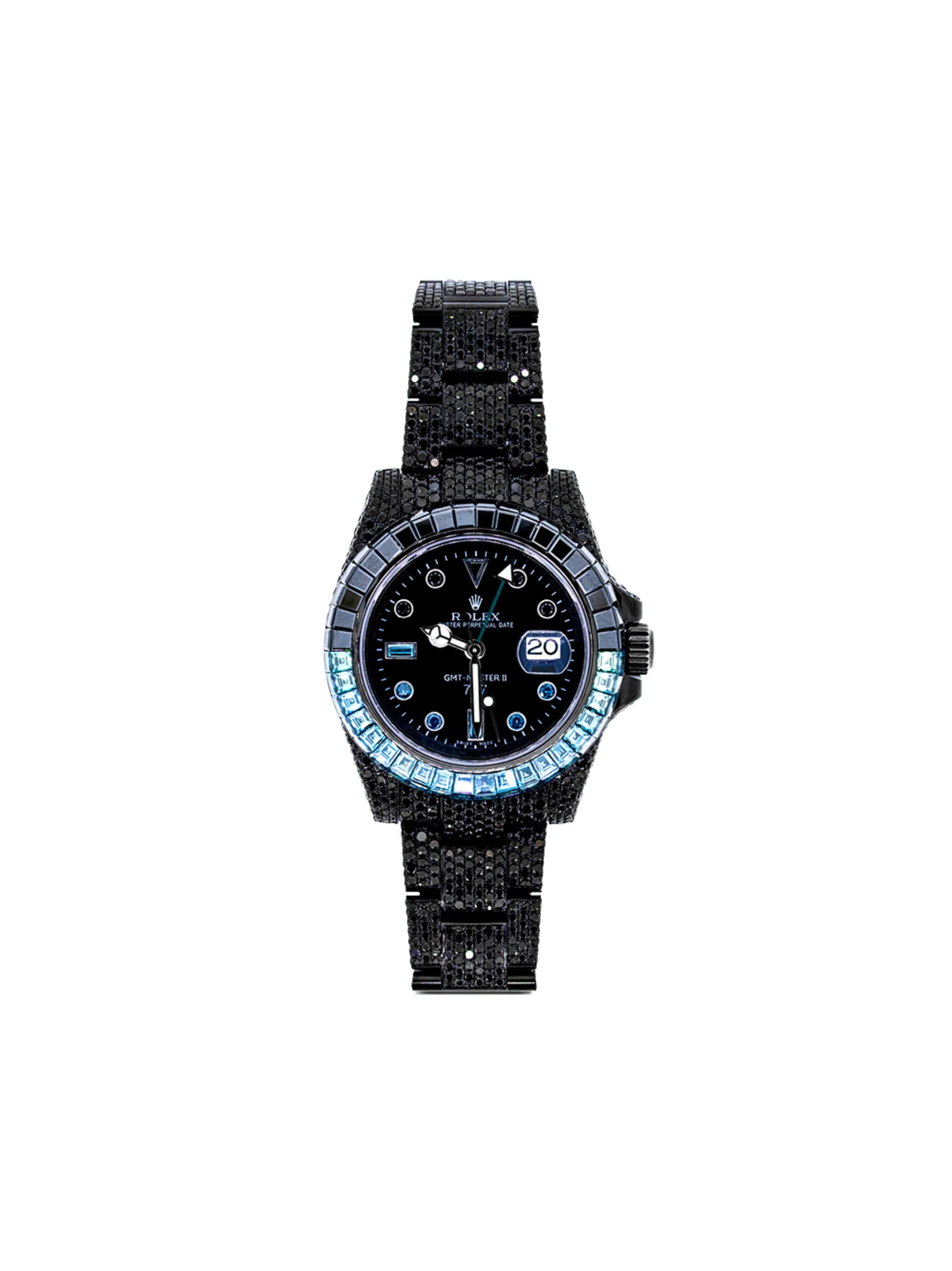 customised Rolex GMT-Master II 50th Anniversary Batman 40mm