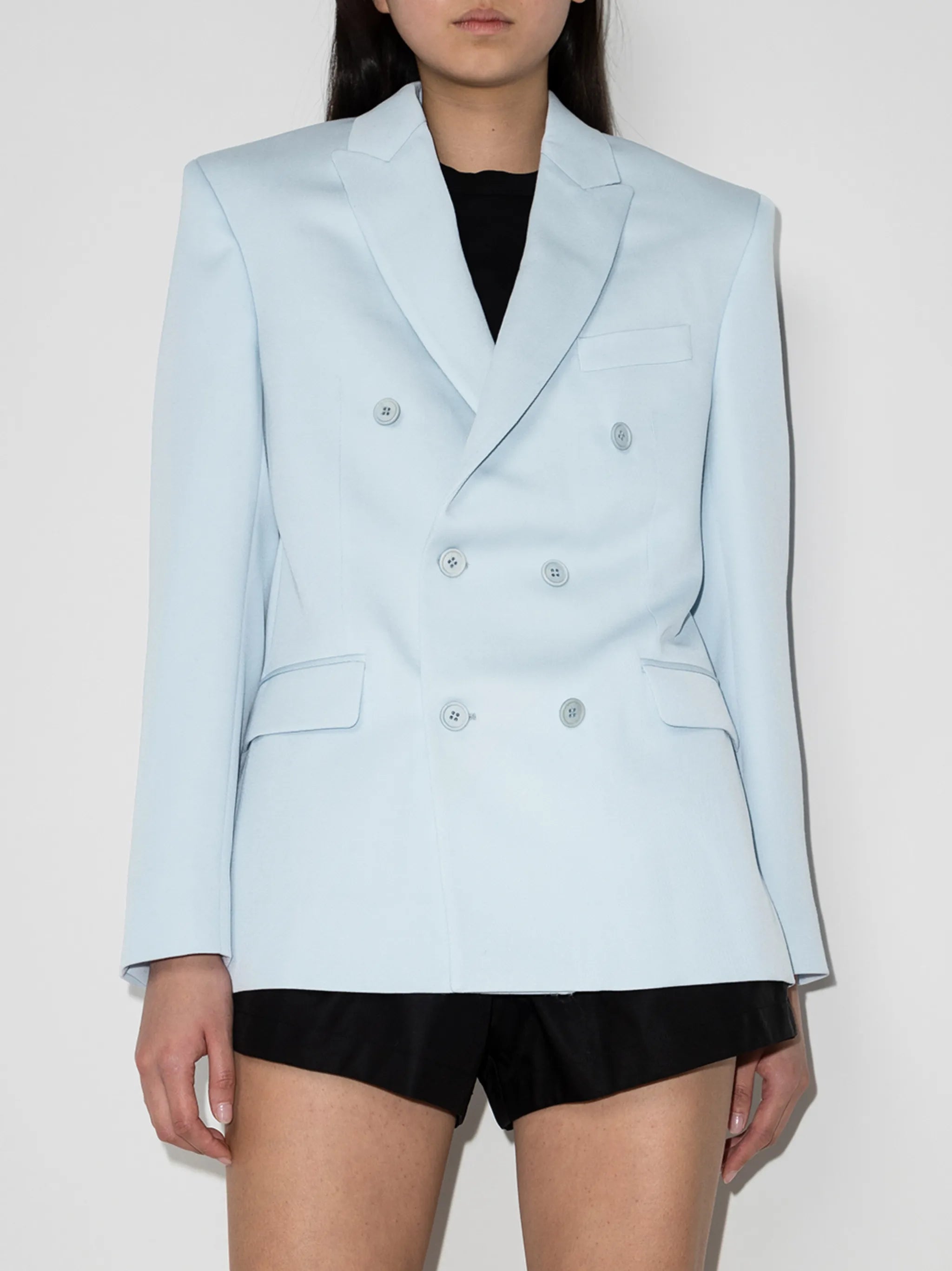 double-breasted wool blazer