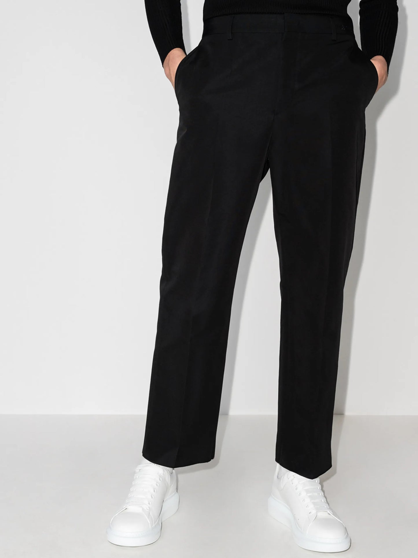 logo-embroidered tailored trousers