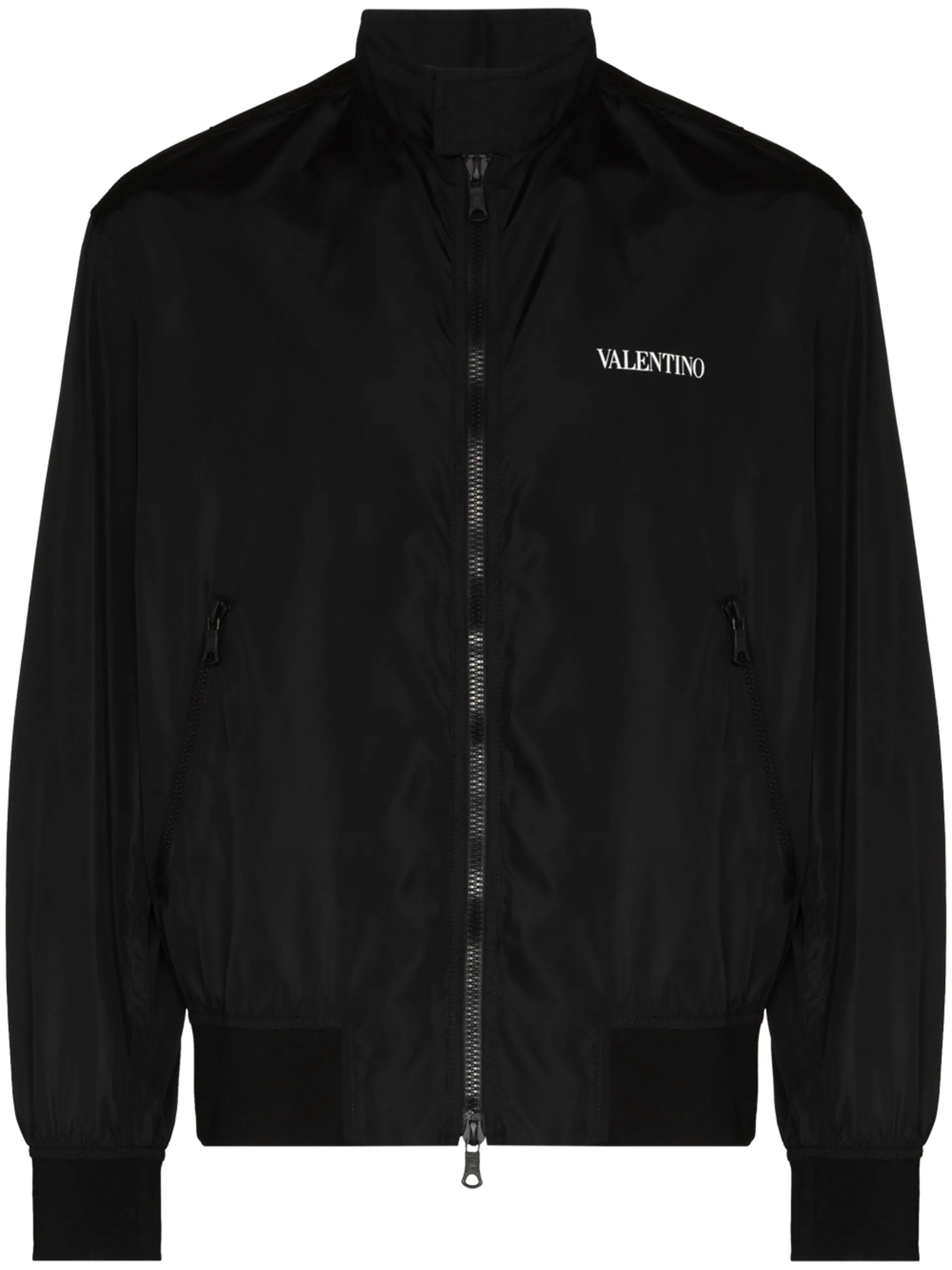 logo-print zip-up bomber jacket